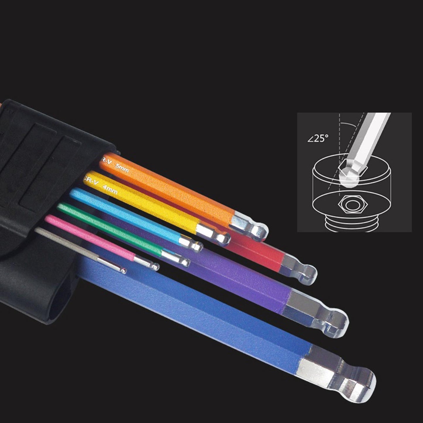 Professional Ball End Hex Key 9 Piece for Cars Bicycles Furniture Repairing ball end long