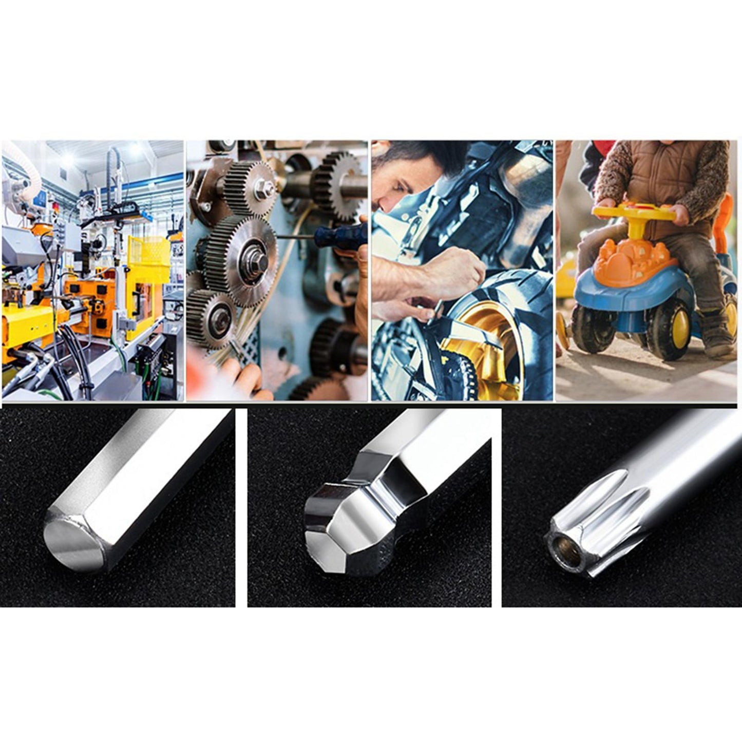 Professional Ball End Hex Key 9 Piece for Cars Bicycles Furniture Repairing hex long