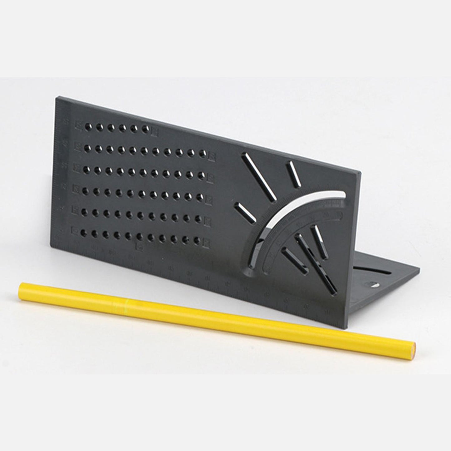 Woodworking 3D Gauge Ruler Square Mitre Angle Size Measuring Tool Gray
