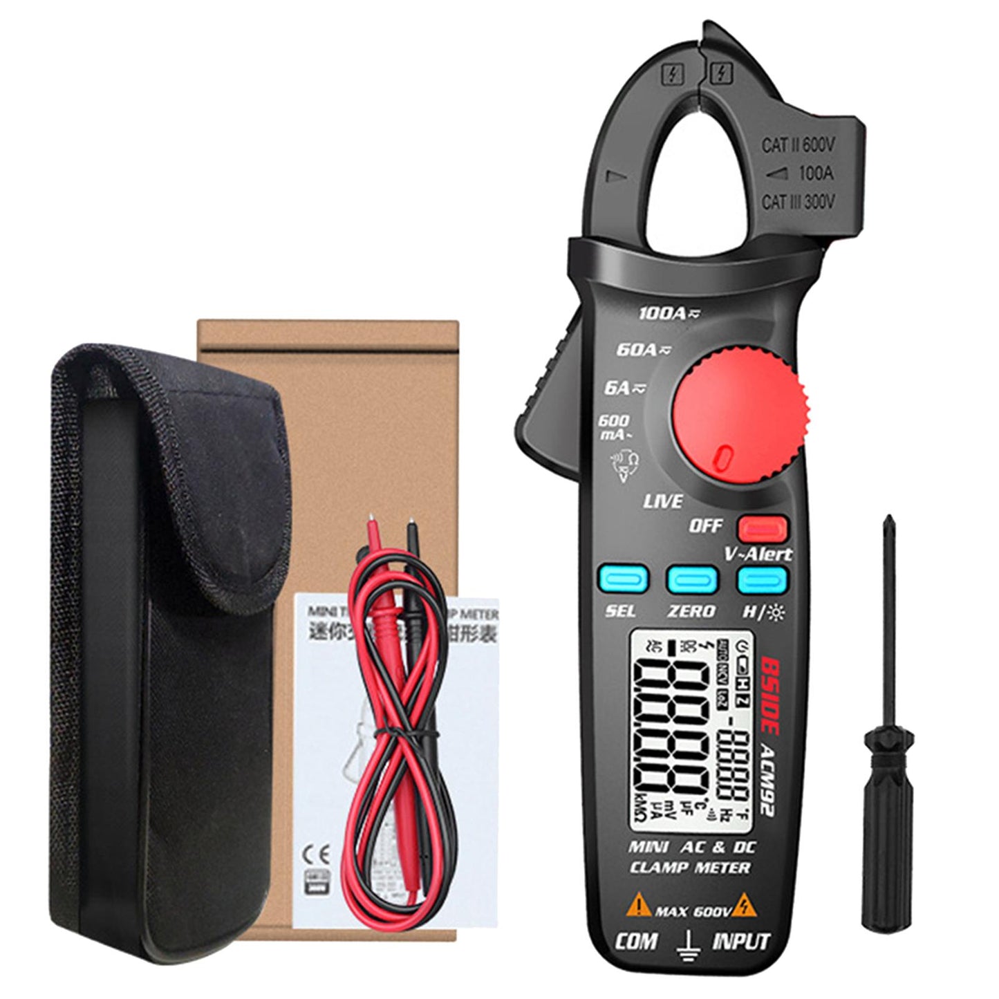 Clamp Meter Digital Clamp Meter AC/DC Voltage Current V-Alert Tester