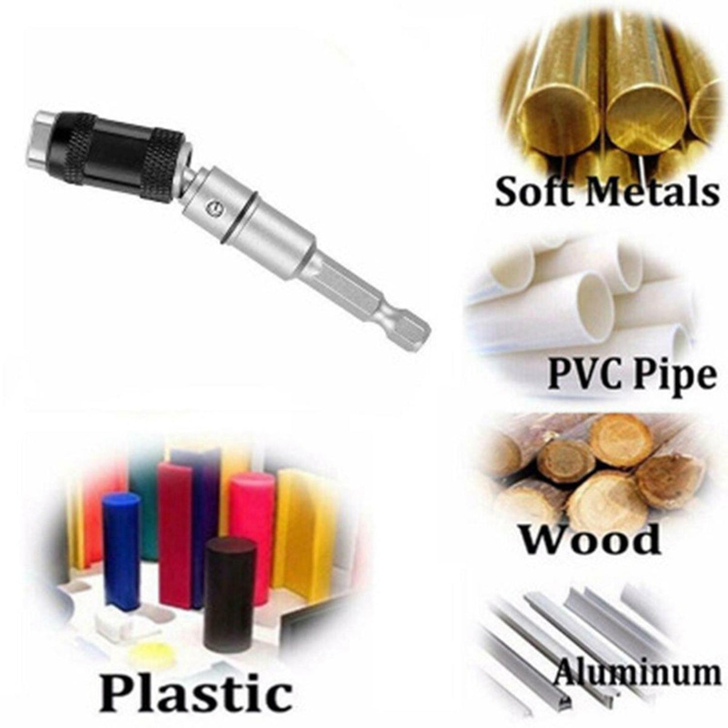 Magnetic Screw Drill Tip Quick Release Extension Hex Screwdriver Black