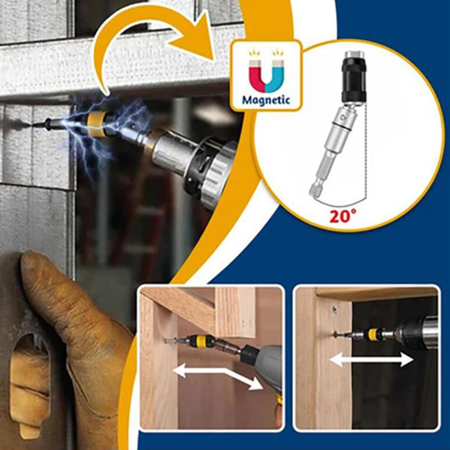 Magnetic Screw Drill Tip Quick Release Extension Hex Screwdriver Black
