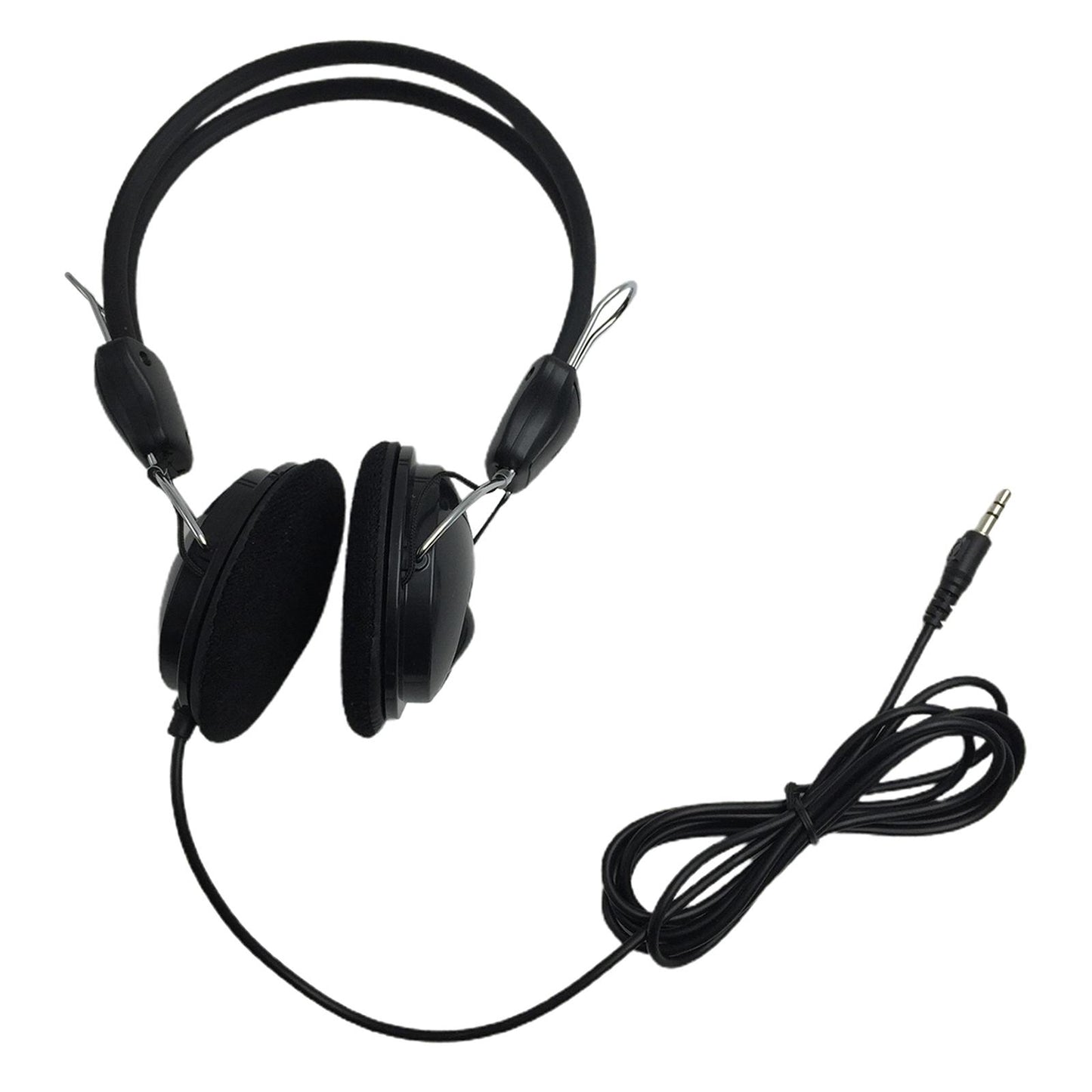Black Headphones w/ Wire & Ear Cushion, For Metal Detectors Use