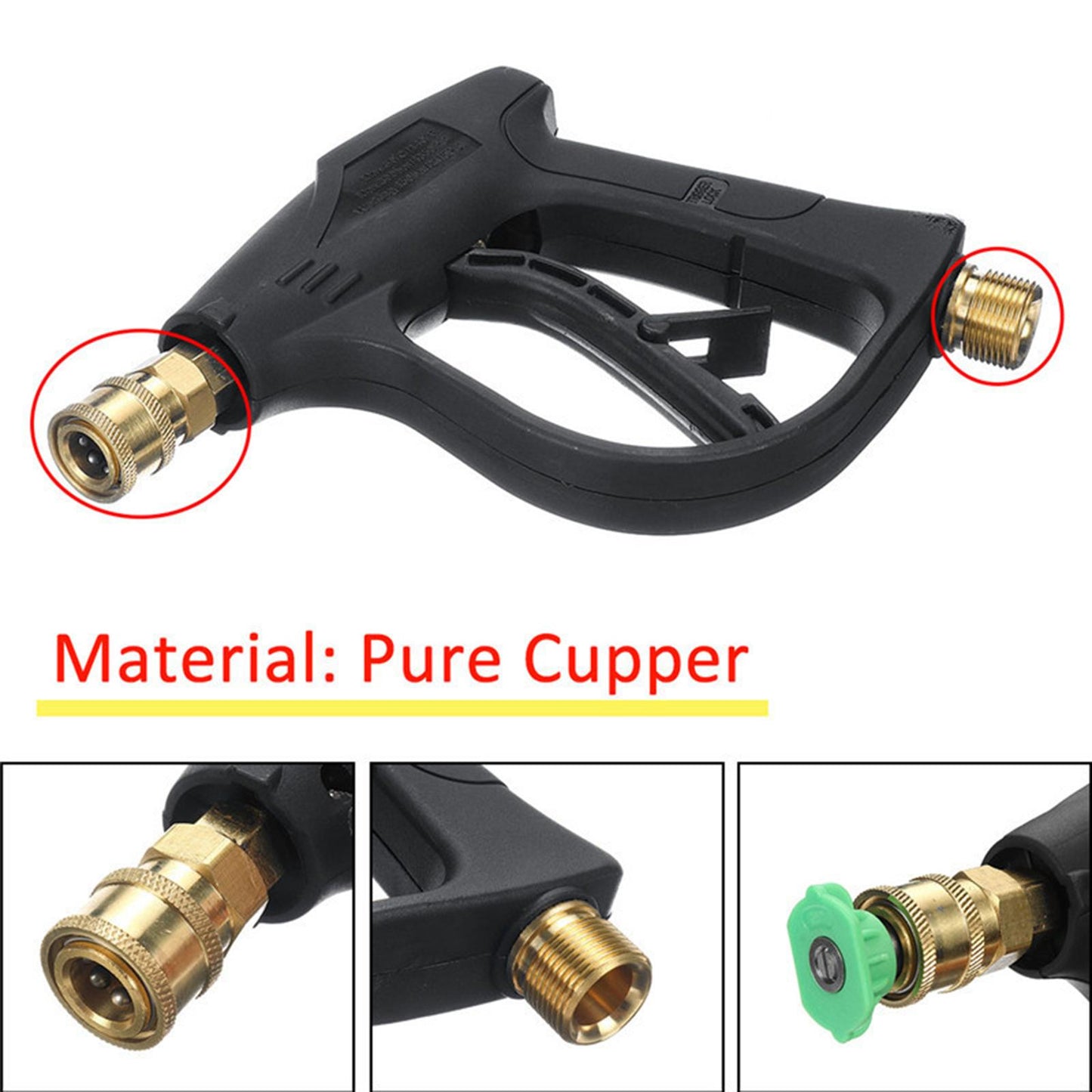 High Pressure Washer Gun Sprayer with Nozzle Tip 5000 PSI for Cleaning Roof with 5 nozzles