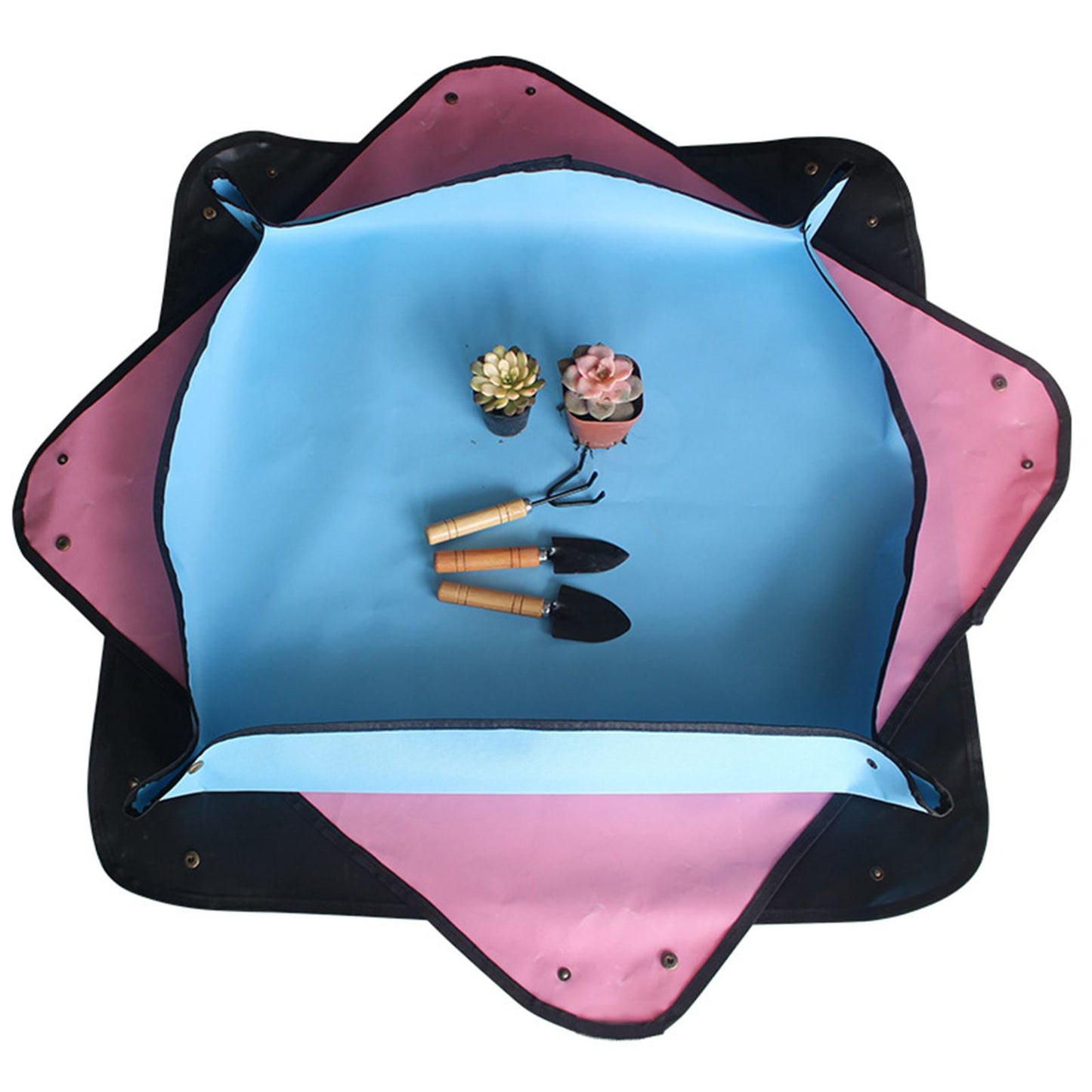 Indoor Plant Repotting Mat Gardening Transplanting Tarp 75x75cm Blue