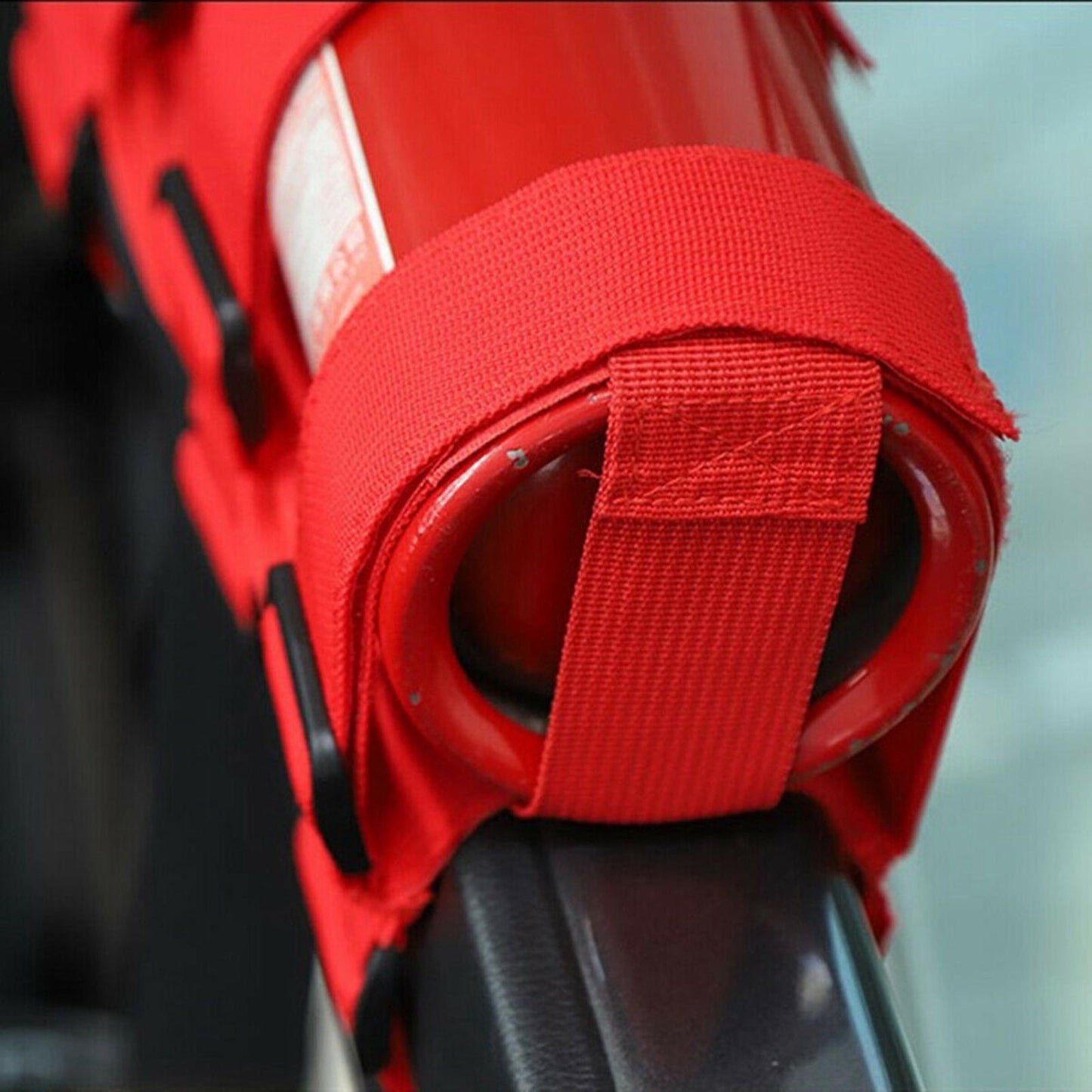 Car Roll Bar Mounted Fire Extinguisher Holder Bracket Adjustable Strap