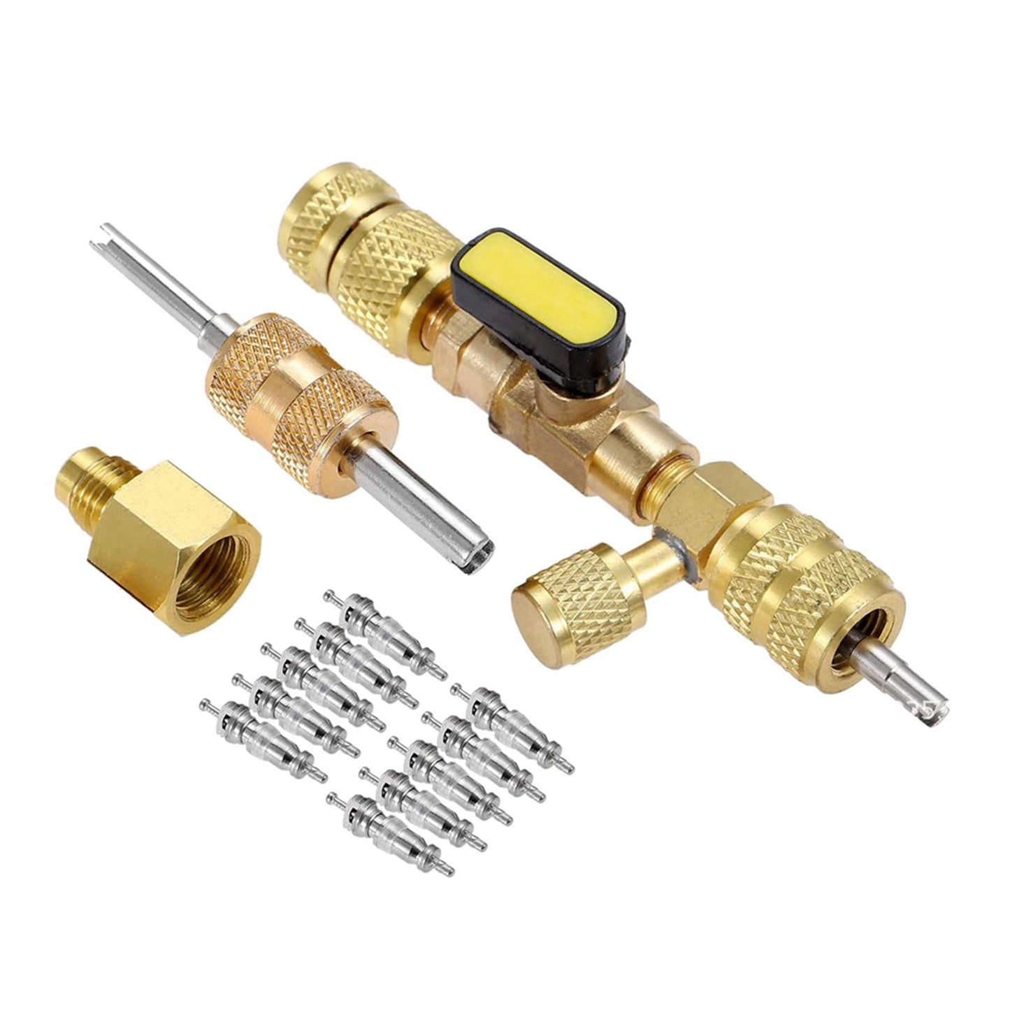 HVAC Tool Valve Core Remover Dual 1/4 and 5/16" Port Installer Removal Tool"