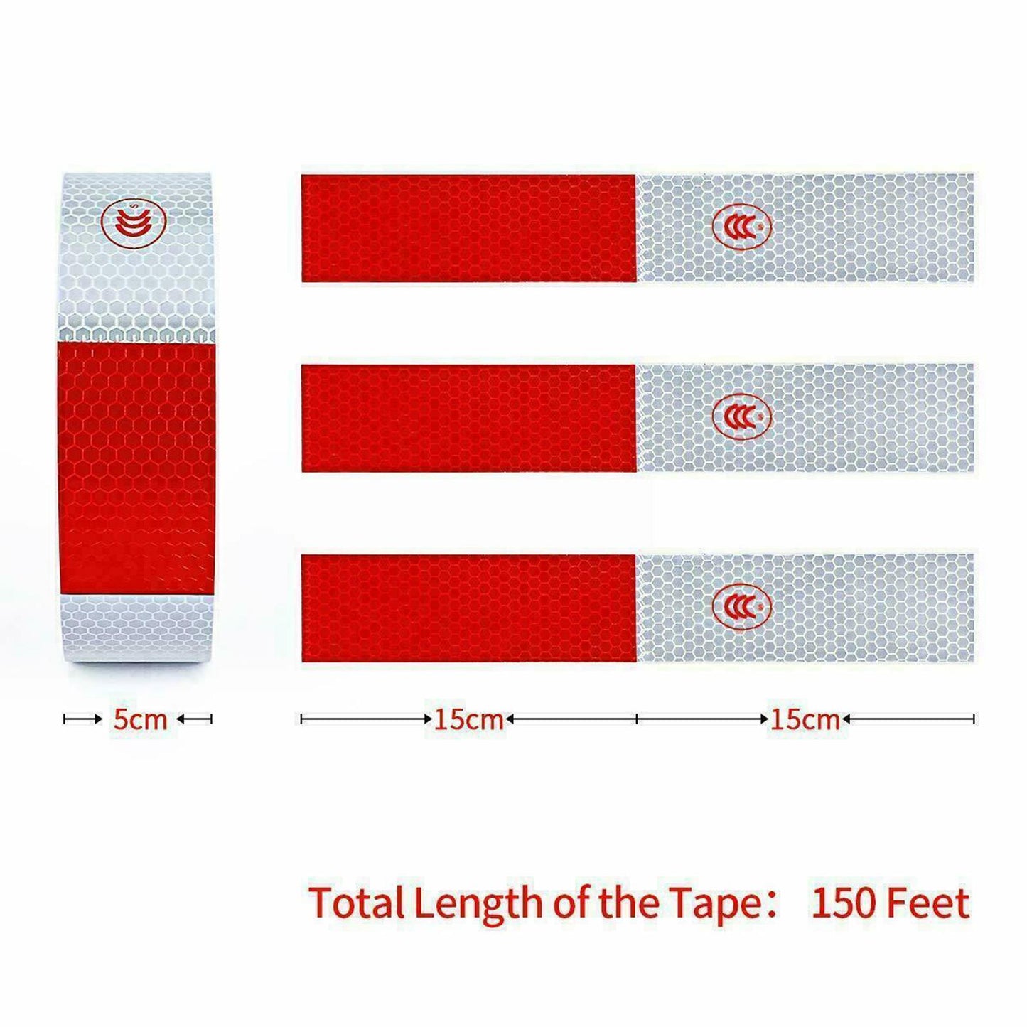 Reflective Tape DOT-C2 Waterproof Red & White Safety Conspicuity tape 36m