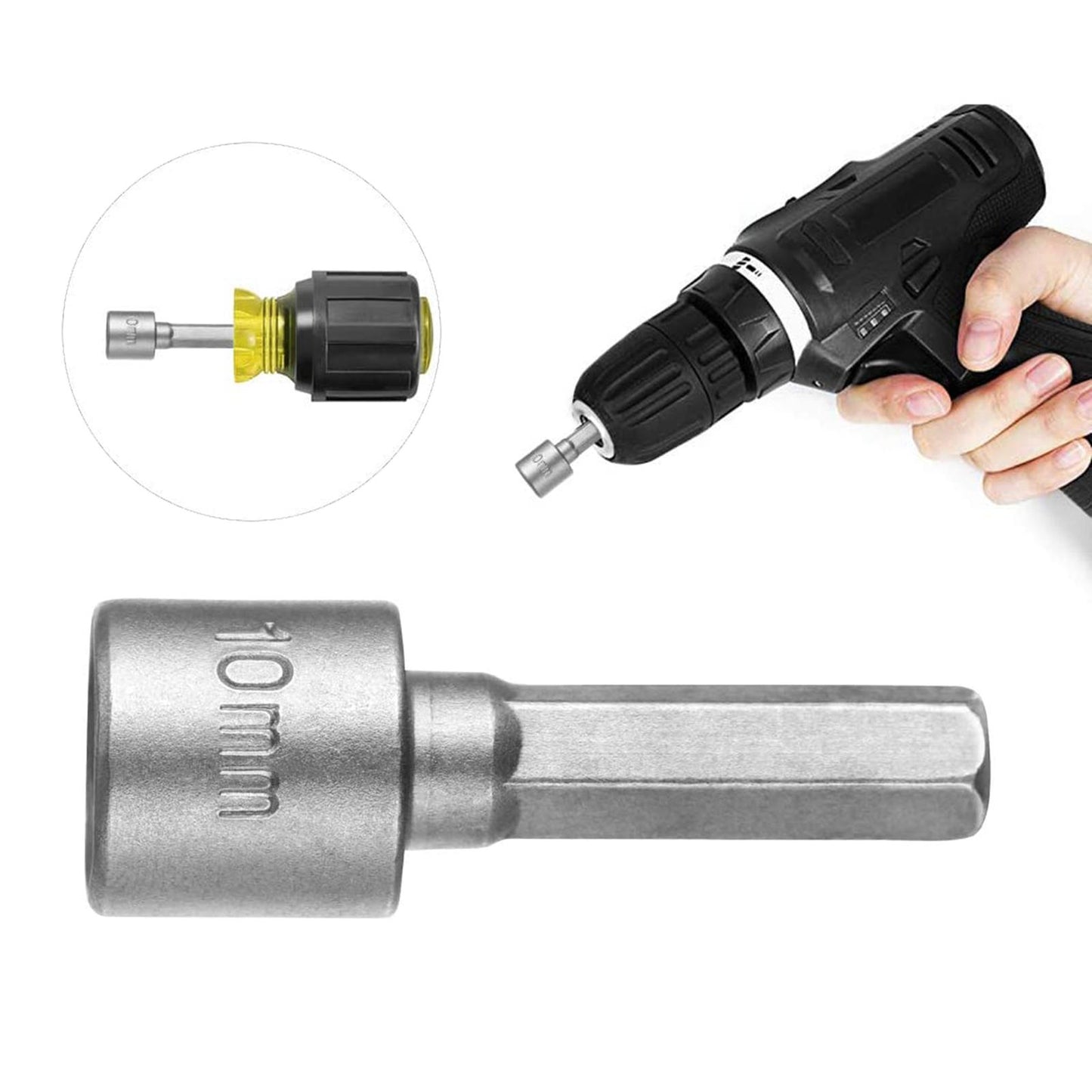 Socket Wrench Set Hexagonal Shank Hex Nut Socket Screwdriver 9x8x2cm