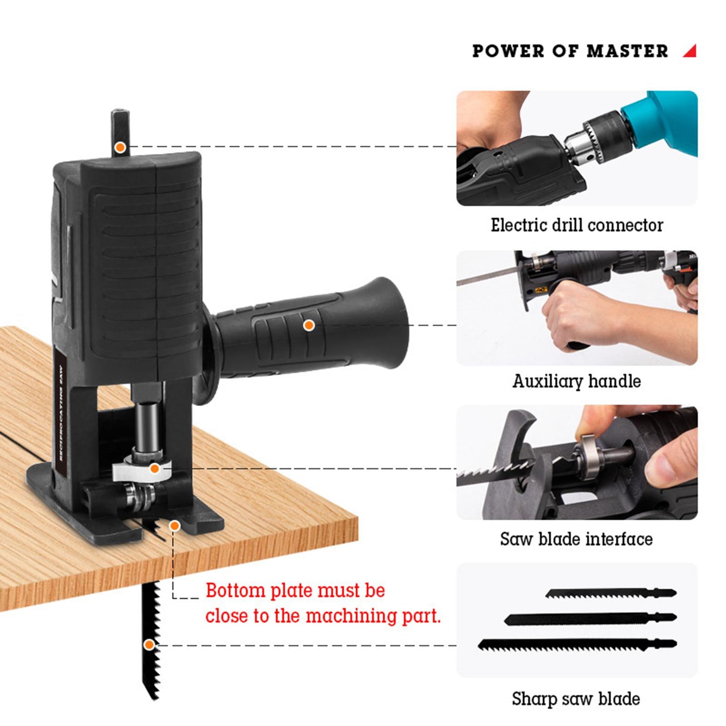 Portable Electric Reciprocating Saw Household Multifunctional Cutting Tools with oil can
