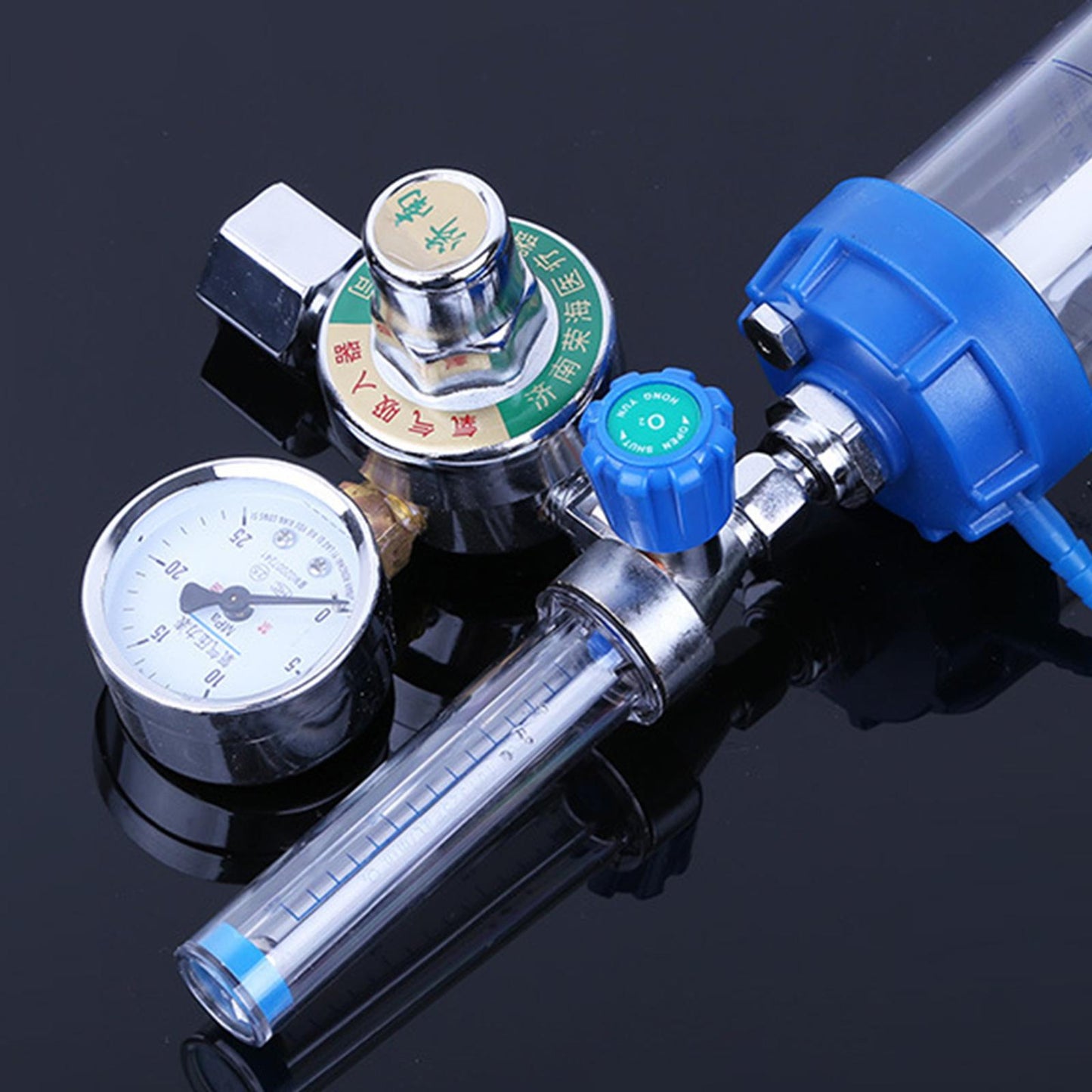 O2 Oxygen Regulator Gas Flowmeter Gauge Flow Meter with Hose for Healthcare