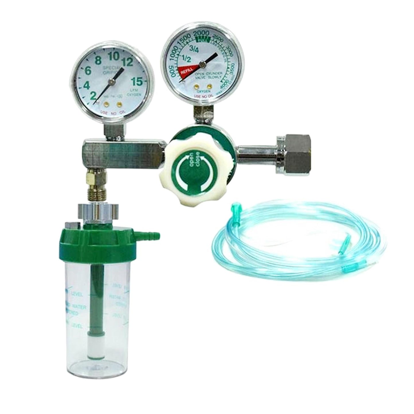Oxygen Cylinder Pressure Reducing Regulator Flowmeter Gauge Valve with Hose