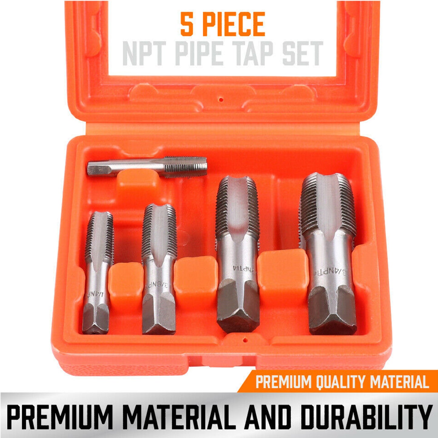 Set of 5 NPT Pipe Tap Set Thread Forming Taps Carbon Steel 3/8 3/4" 1/8""