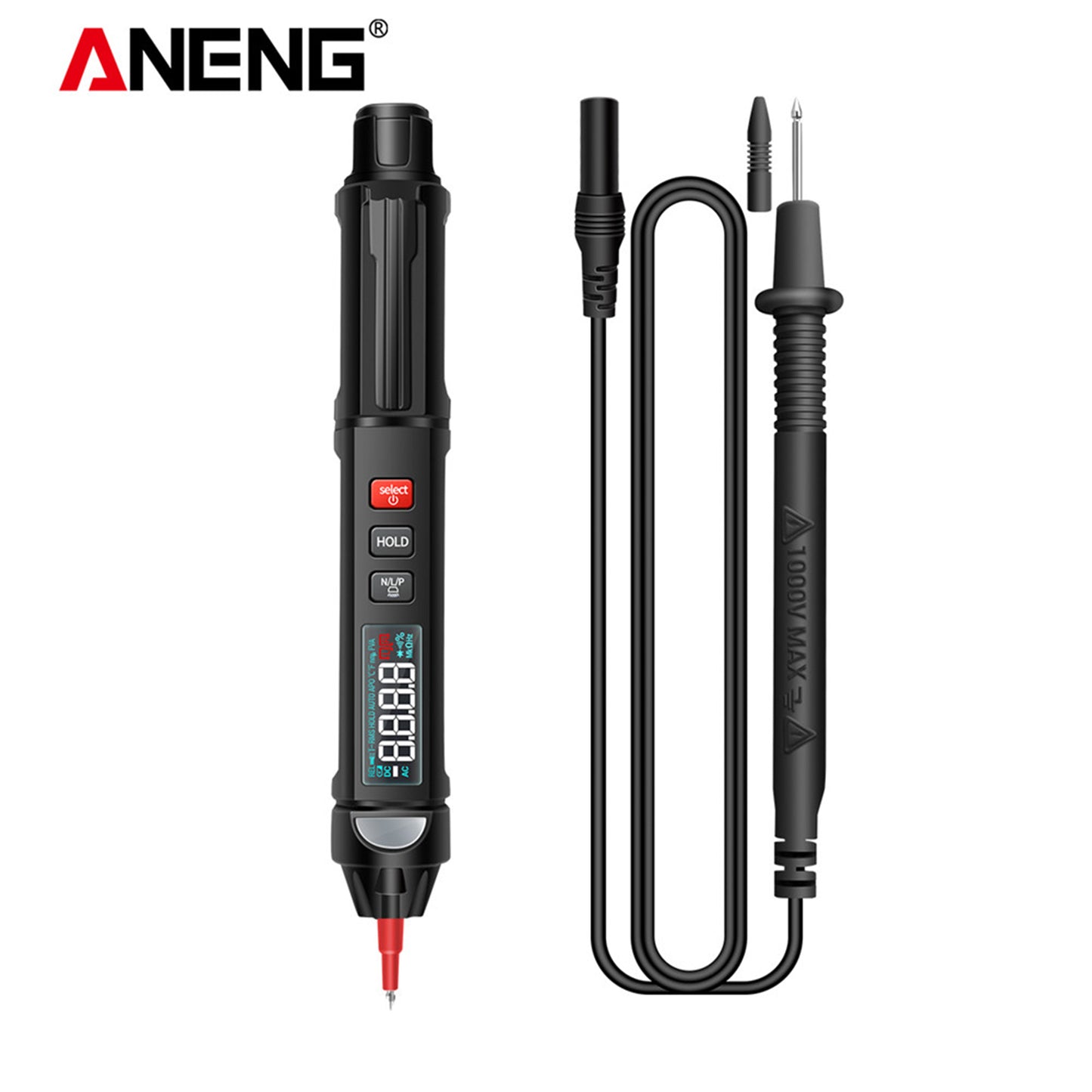 Multimeter Tester 6000 Counts AC/DC Voltage Meter Pen A3008 LCD VA Display
