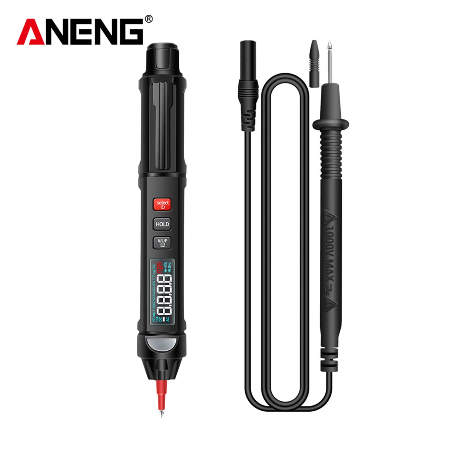 Multimeter Tester 6000 Counts AC/DC Voltage Meter Pen A3008 LCD VA Display