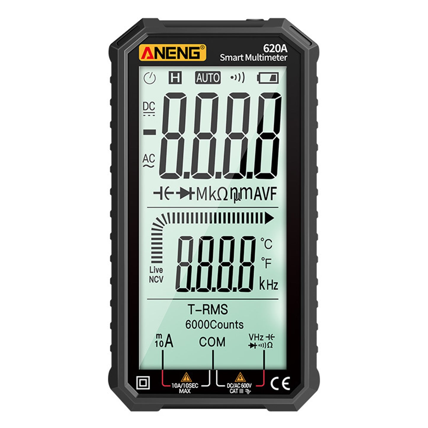 Digital Multimeter Transistor Testers Multi Meter 6000 Counts Black