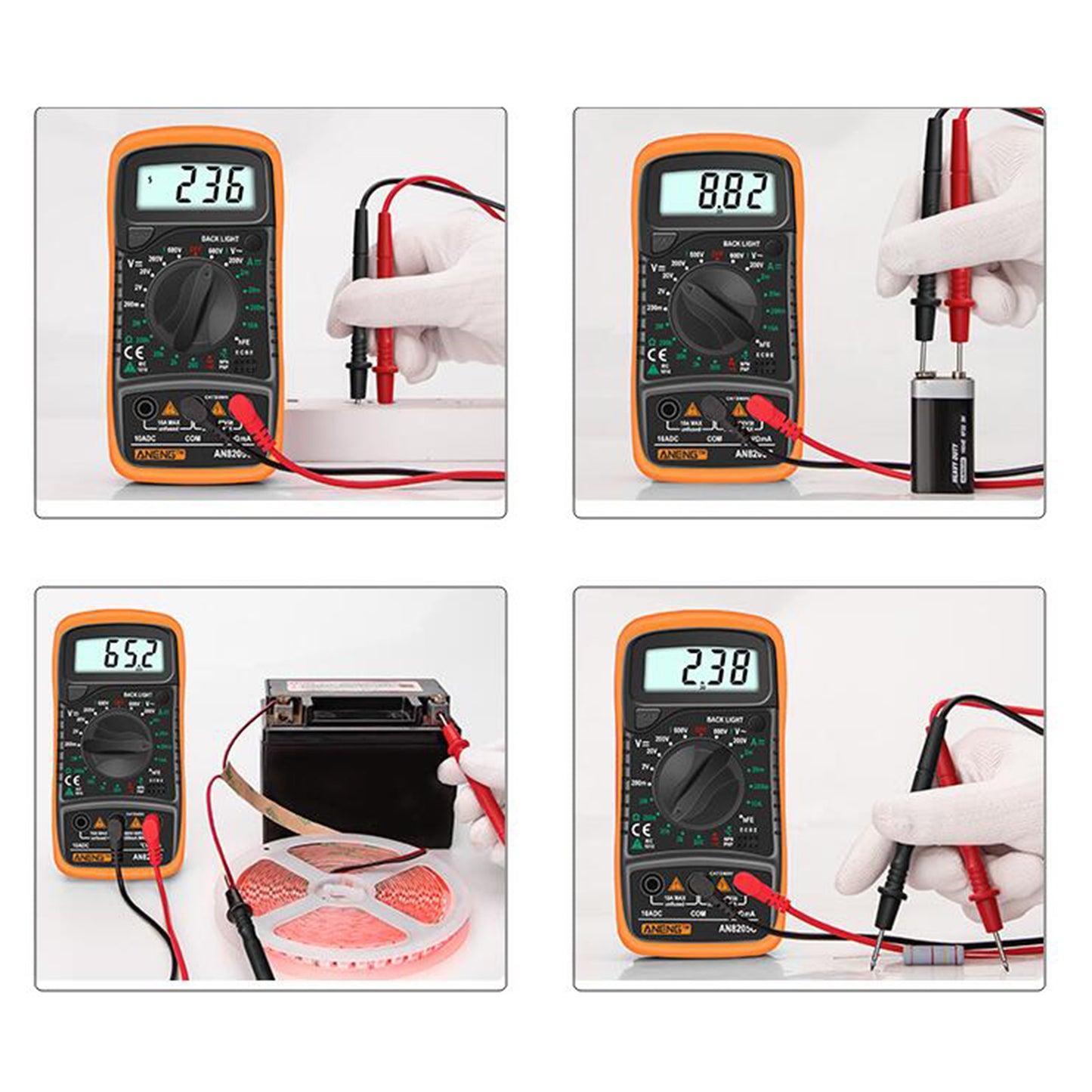 Digital Multimeter Electric Testers Ohmmeter Capacitance Meter Yellow