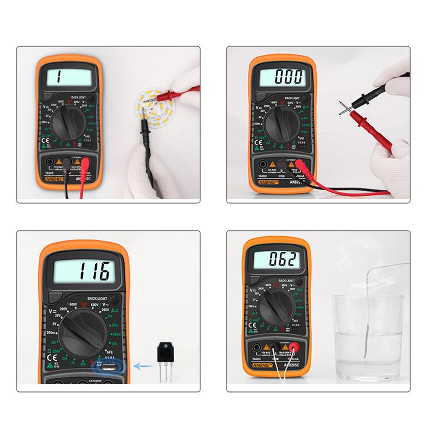 Digital Multimeter Electric Testers Ohmmeter Capacitance Meter Yellow