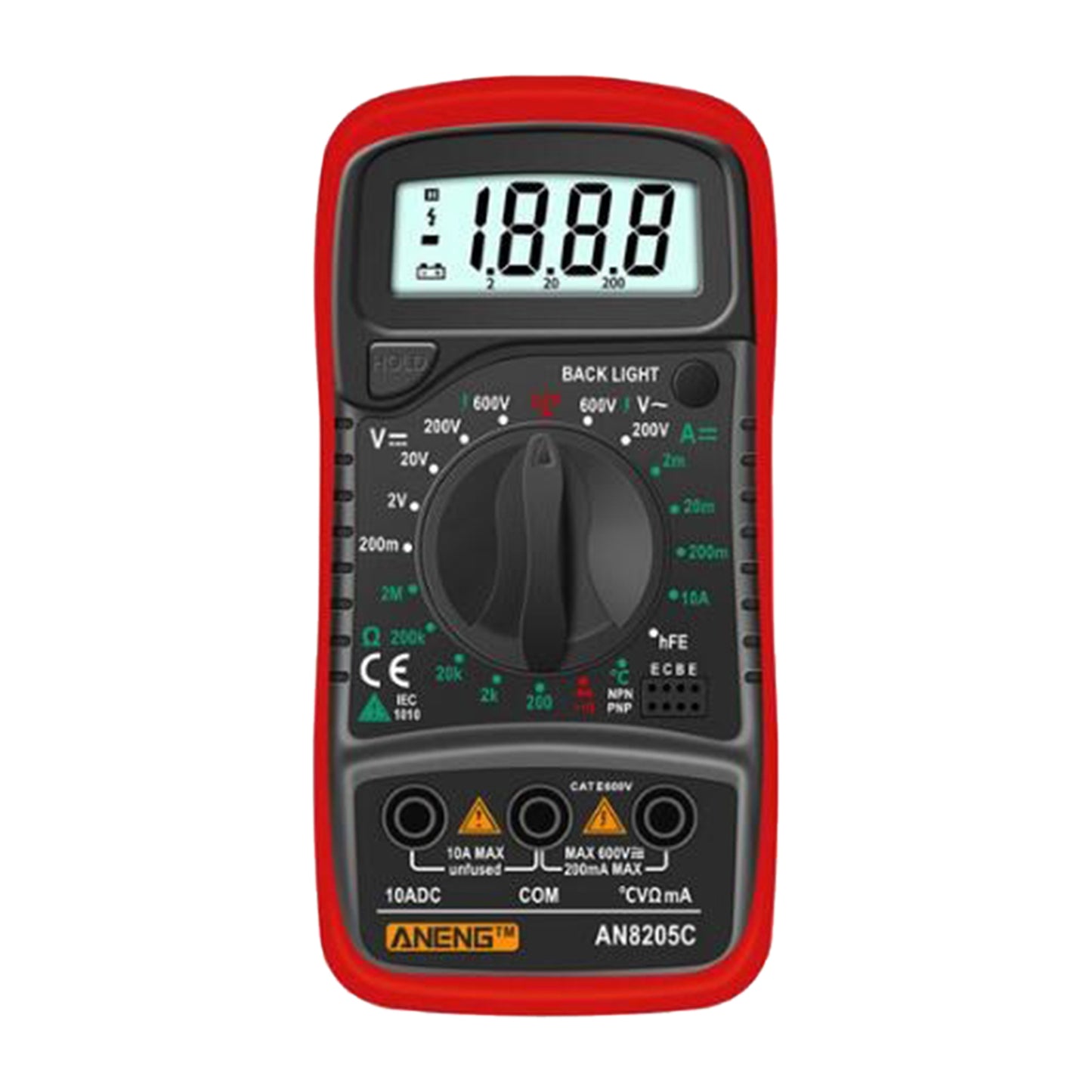 Digital Multimeter Electric Testers Ohmmeter Capacitance Meter Red
