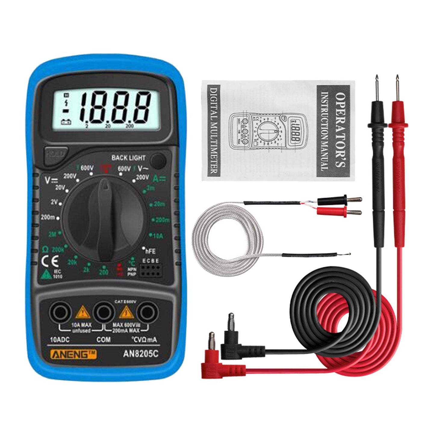 Digital Multimeter Electric Testers Ohmmeter Capacitance Meter Blue