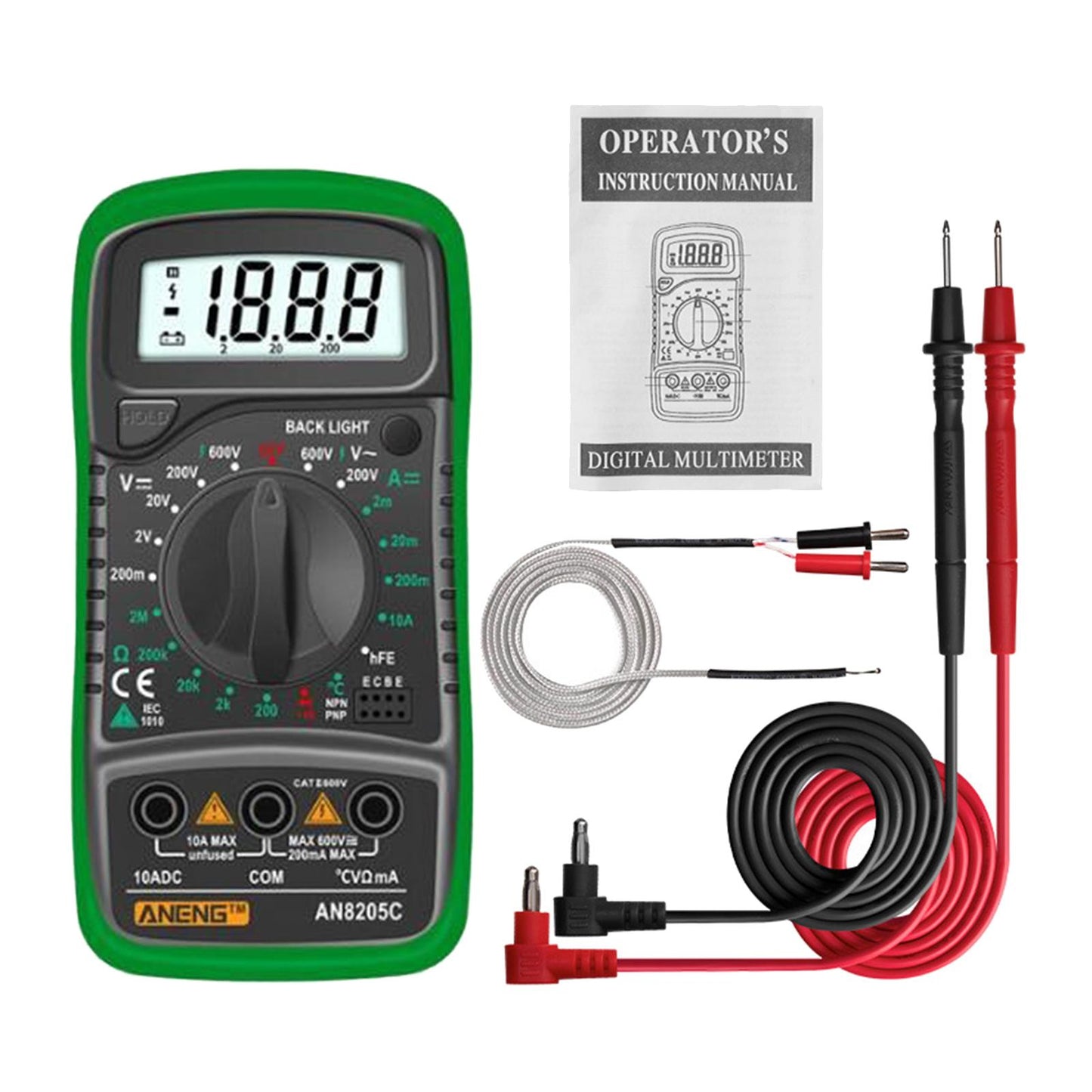Digital Multimeter Electric Testers Ohmmeter Capacitance Meter Green