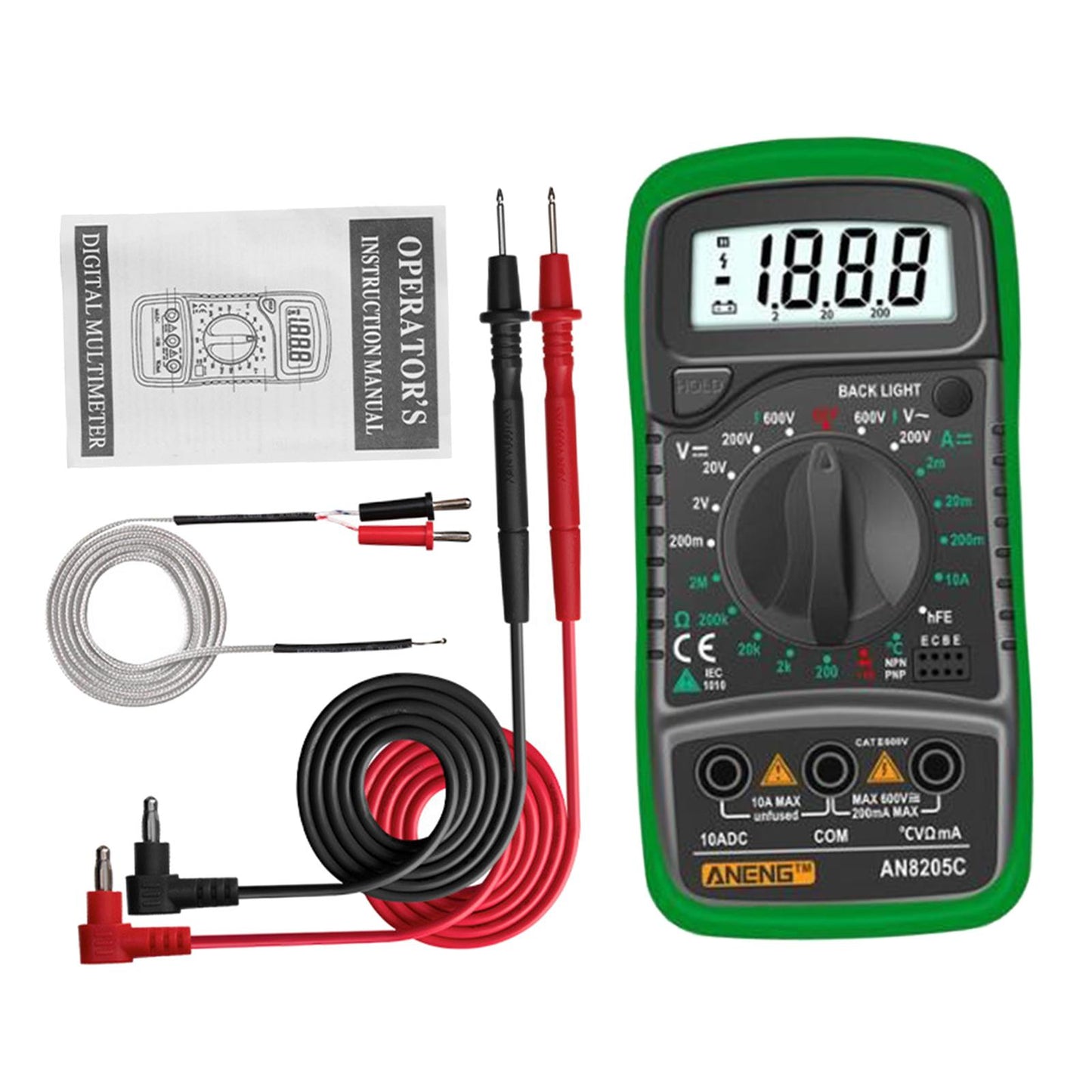 Digital Multimeter Electric Testers Ohmmeter Capacitance Meter Green
