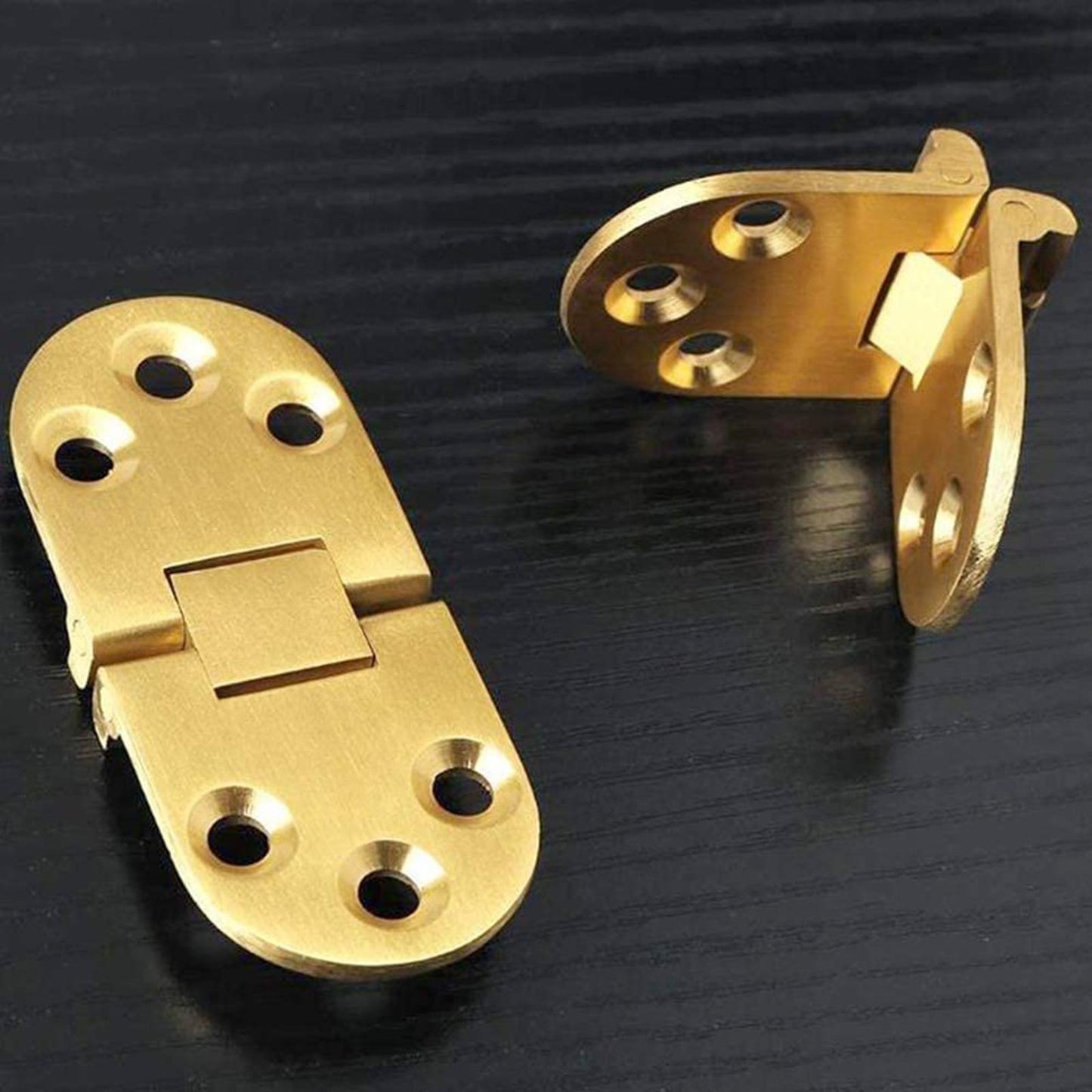 4Pcs Stainless Metal Furniture Hinges 180 Degree Rotation Golden