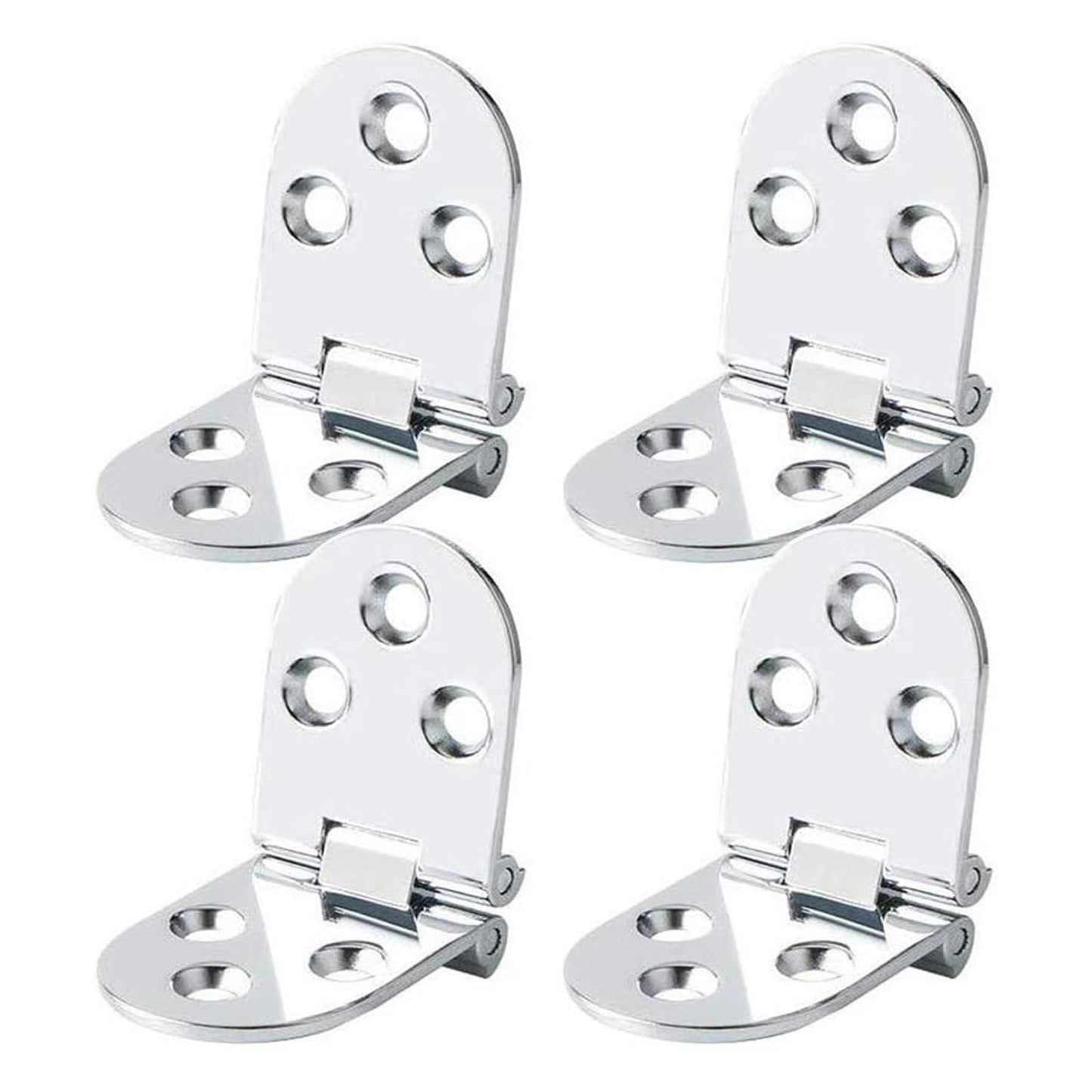 4Pcs Stainless Metal Furniture Hinges 180 Degree Rotation Silver