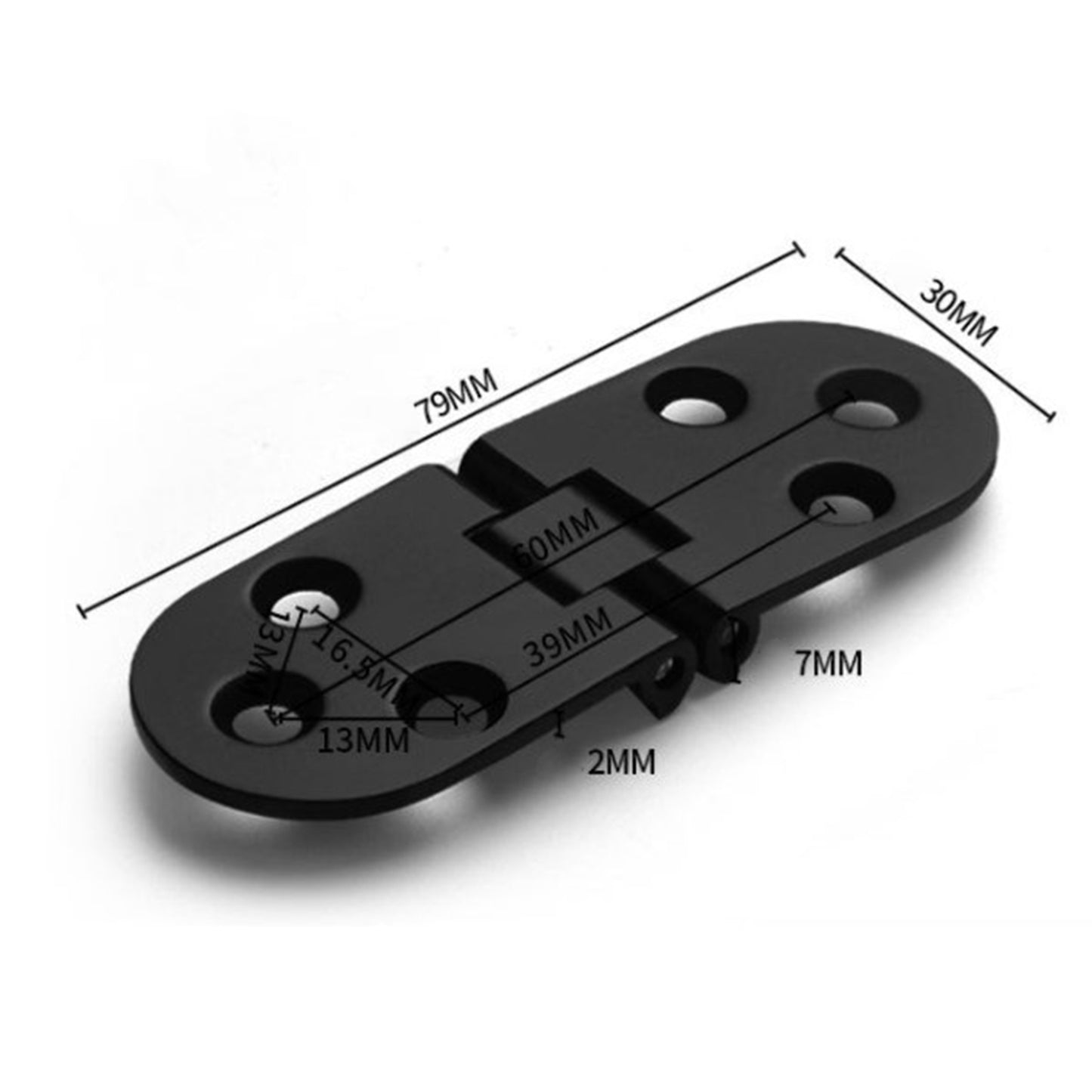 4Pcs Stainless Metal Furniture Hinges 180 Degree Rotation Black