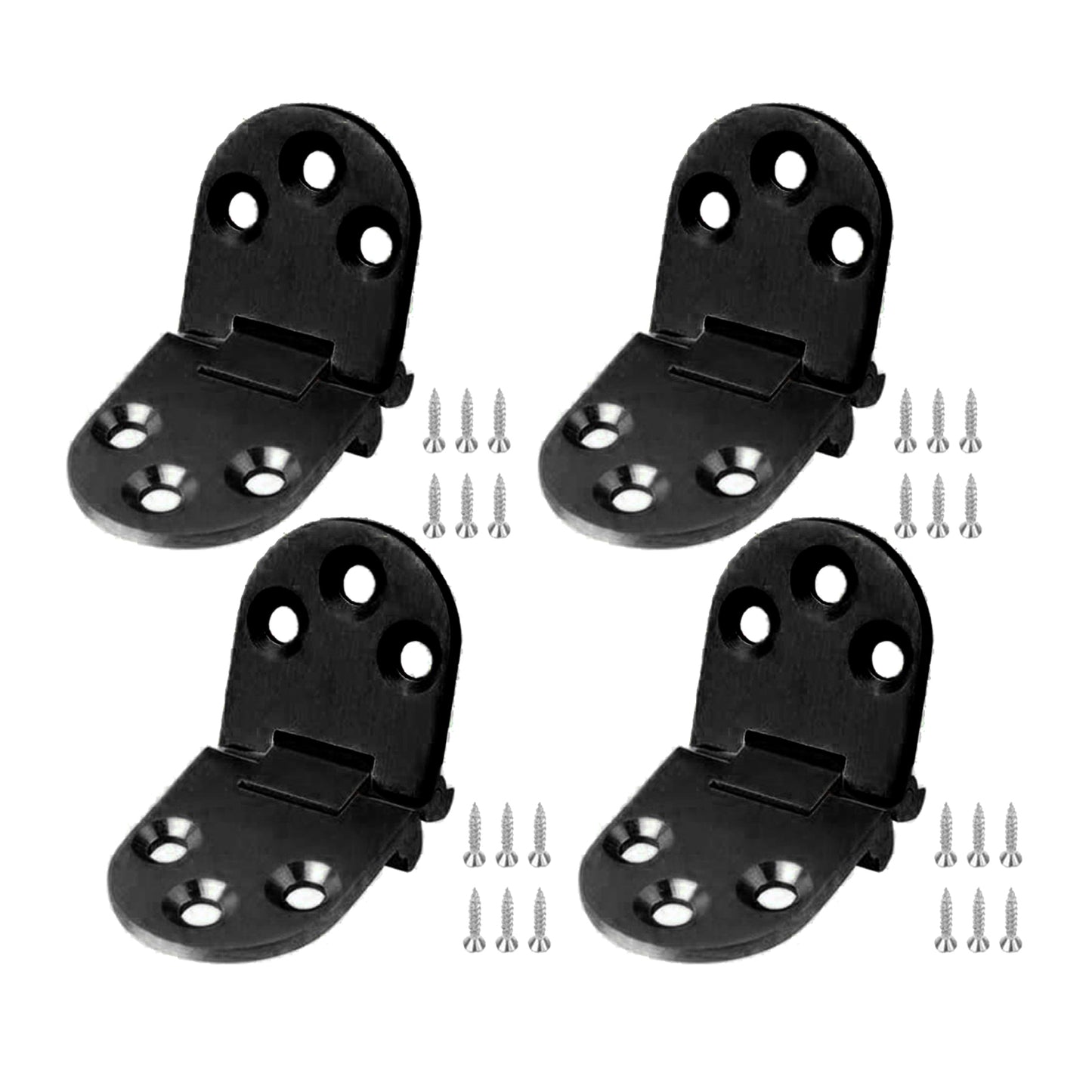 4Pcs Stainless Metal Furniture Hinges 180 Degree Rotation Black