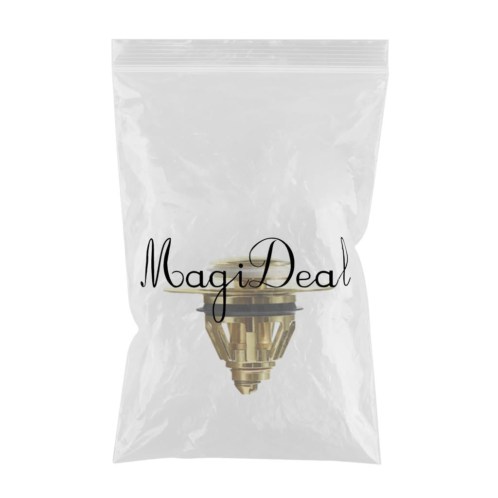 Universal Wash Basin Bounce Drain Filter Vanity Sink Bathtub Plug Bathroom 37 to 40mm Golden