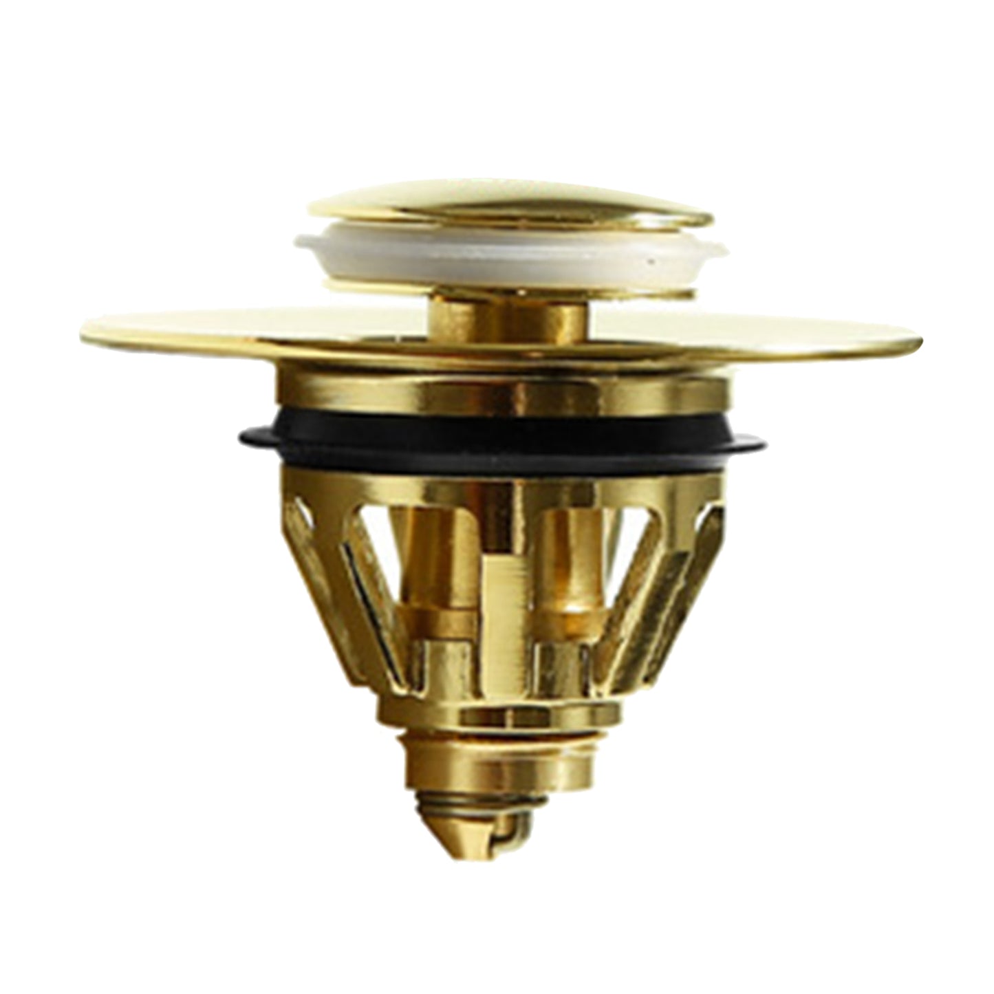 Universal Wash Basin Bounce Drain Filter Vanity Sink Bathtub Plug Bathroom 37 to 40mm Golden