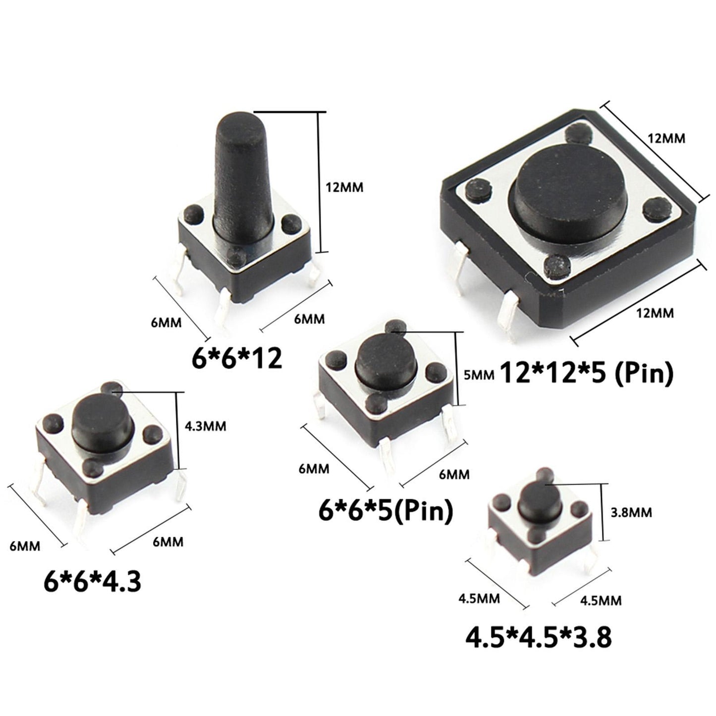 Micro Push Button Assorted Microswitch for Electronics Video Recorders