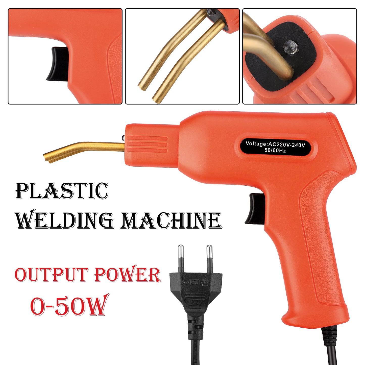 50W Handy Repair Plastic Welder Repairing Welder Gun Wave Flat Staple Kit