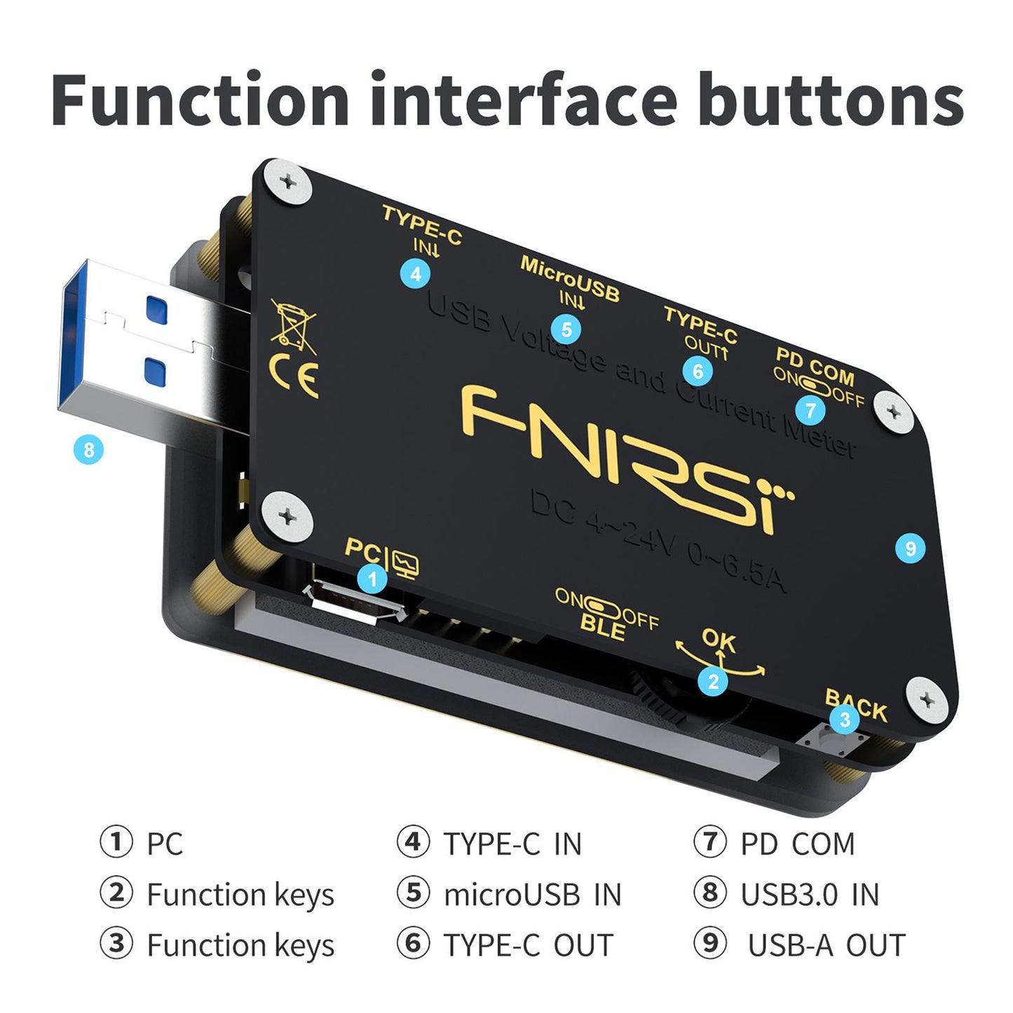 USB Multimeter USB Power Meter Fast Charge Tester Protocol Capacity Test with bluetooth