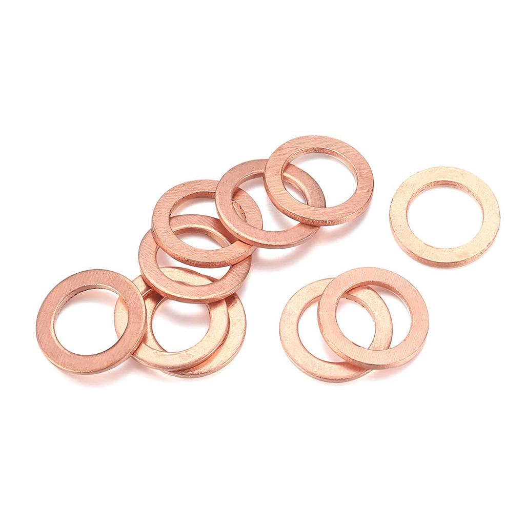200 Pieces Copper Sealing Rings 9Sizes Flat Sealing Ring Assortment Kit