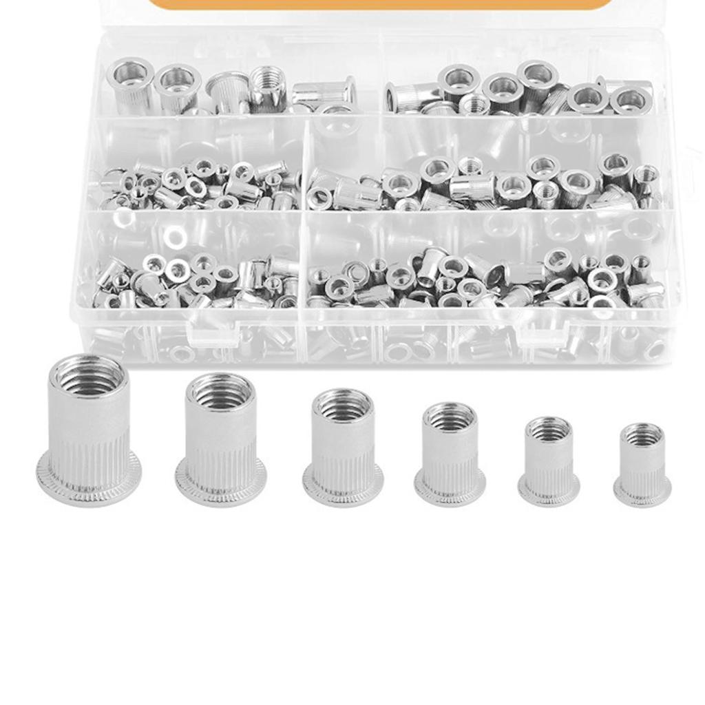 205xStainless Steel Rivet Nut Tool Flat Head Thread Rivet Nutsert Assort Nut