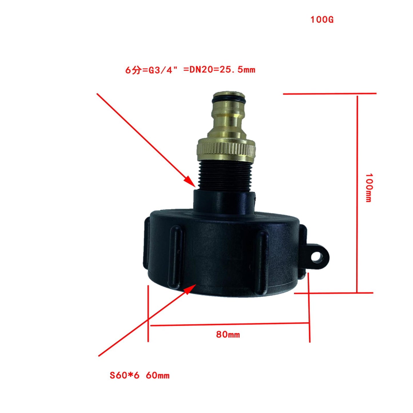 IBC Tank Adapter S60X6 Water Tote Tank Adapter 6Points