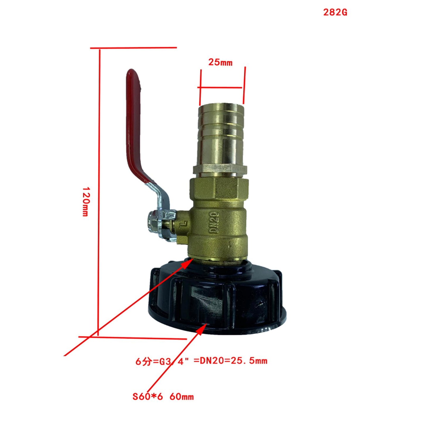 Durable IBC Tote Adapter Garden Tap Ball Valve Joint Faucet Accessories 25mm