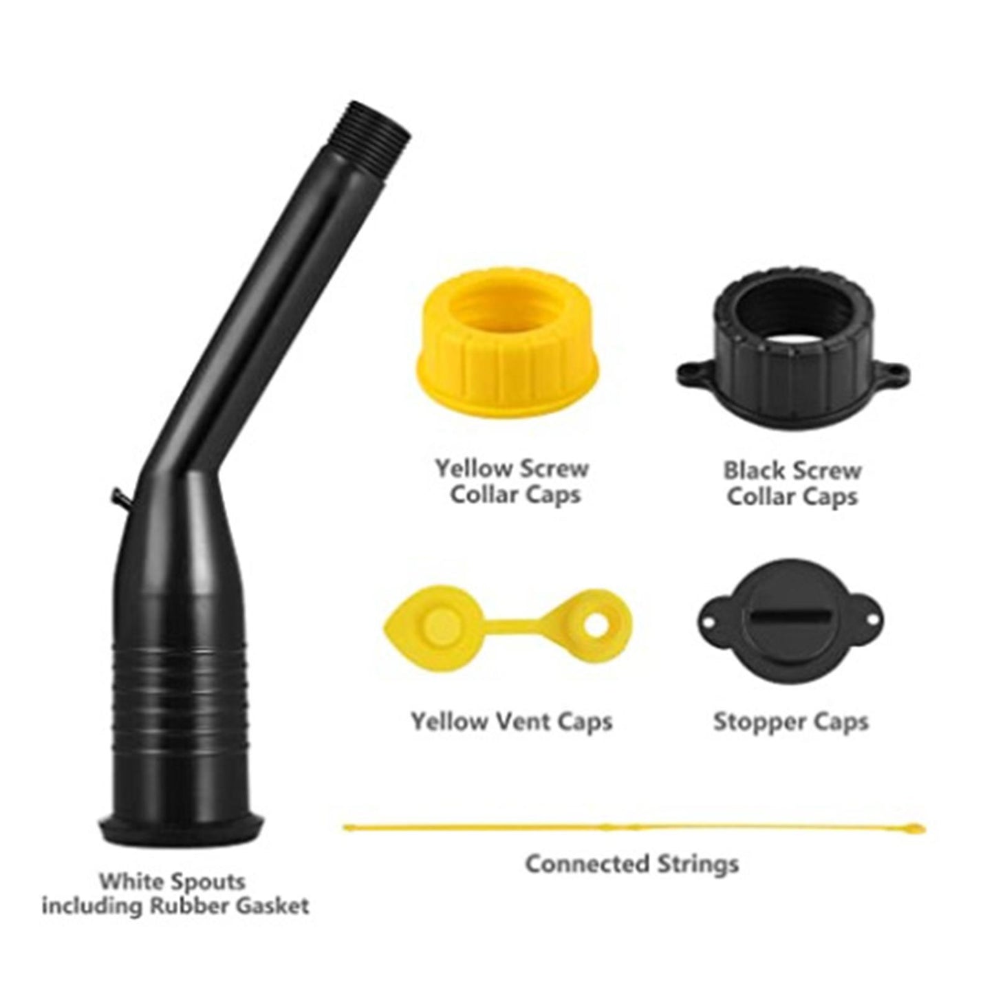 Replacement Universal Gas Can Spout Nozzle Kit w/ Easy Pour Fuel Container