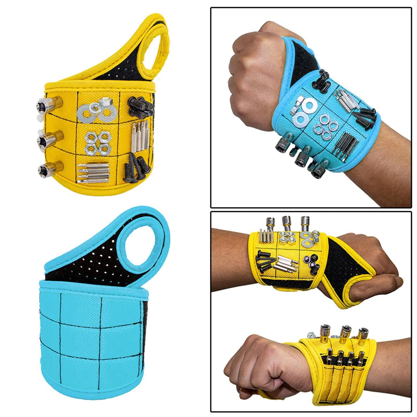 Magnetic Wristband Strong Magnets For Holding Screw Nail Bit DIY Blue