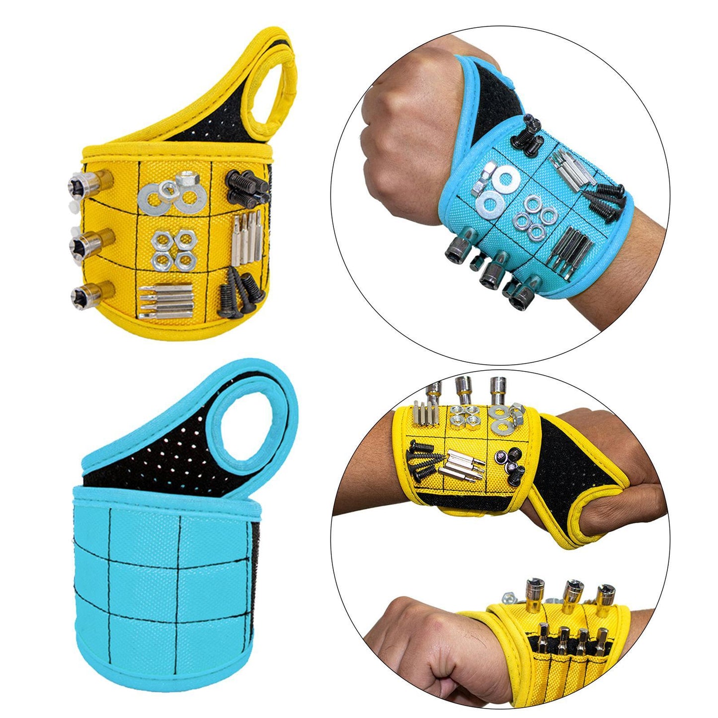 Magnetic Wristband Strong Magnets For Holding Screw Nail Bit DIY Blue