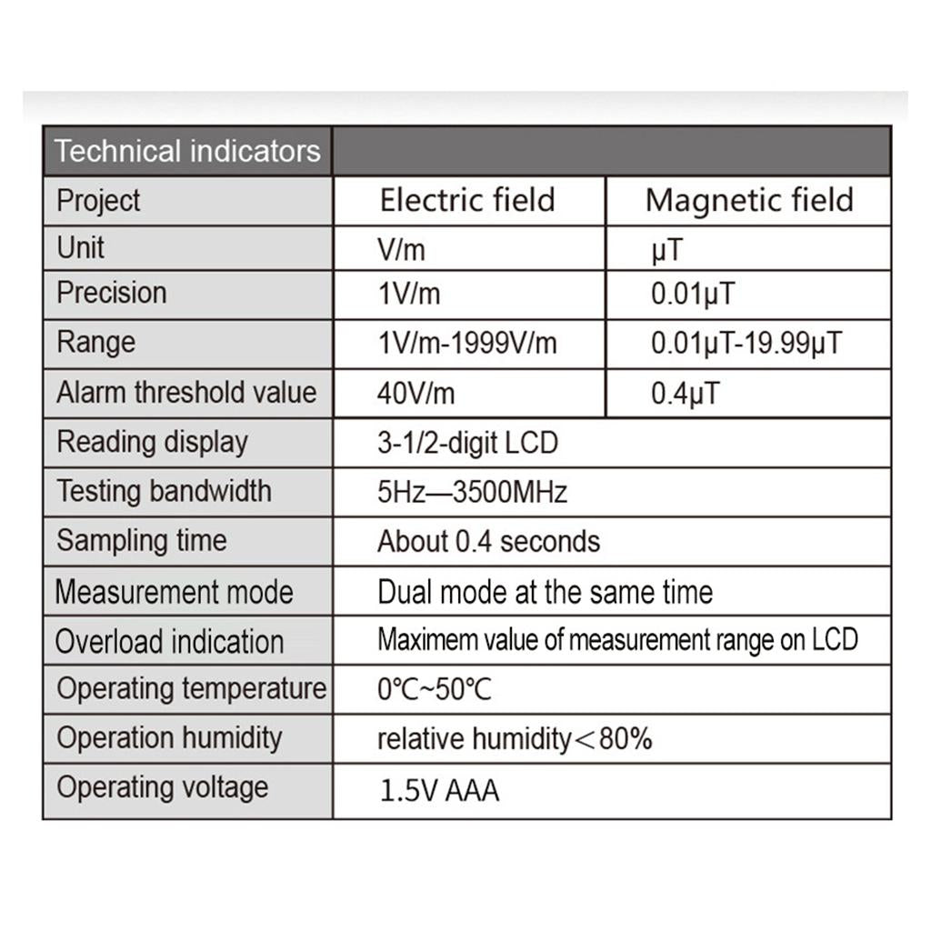 Electromagnetic EMF Meter Radiation Tester Electric Magnetic Field Tester