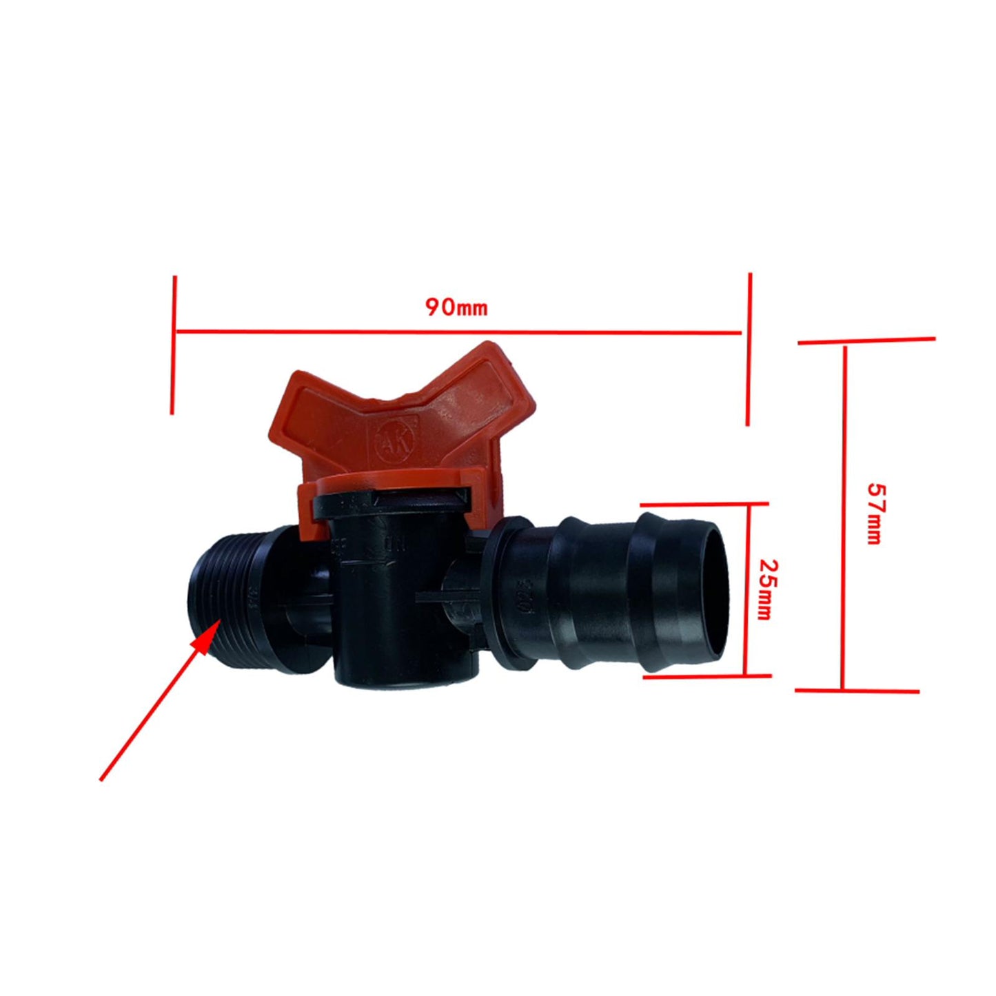 Garden IBC Tank Adapter 25.5mm 3/4 Coarse Thread Tape Connector Fitting