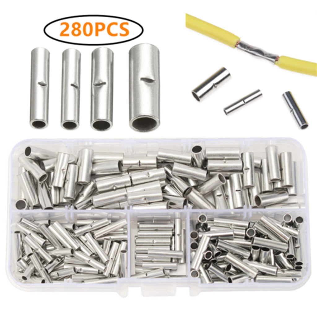 280 Piece Non Insulated Electrical Wire Terminals Crimp Connectors Kit