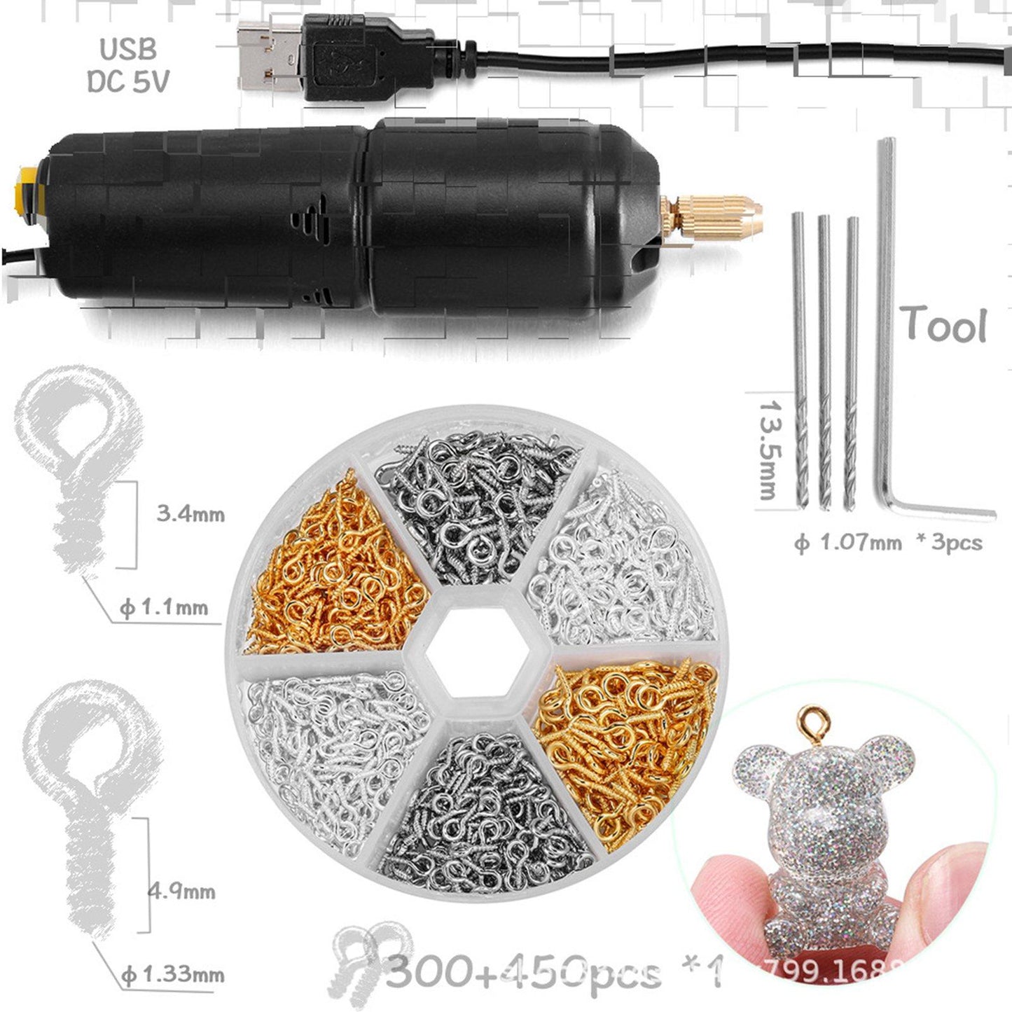 Handheld Hand Drill Power Rotary Tool for Metal Wood Drilling Engraving Package B
