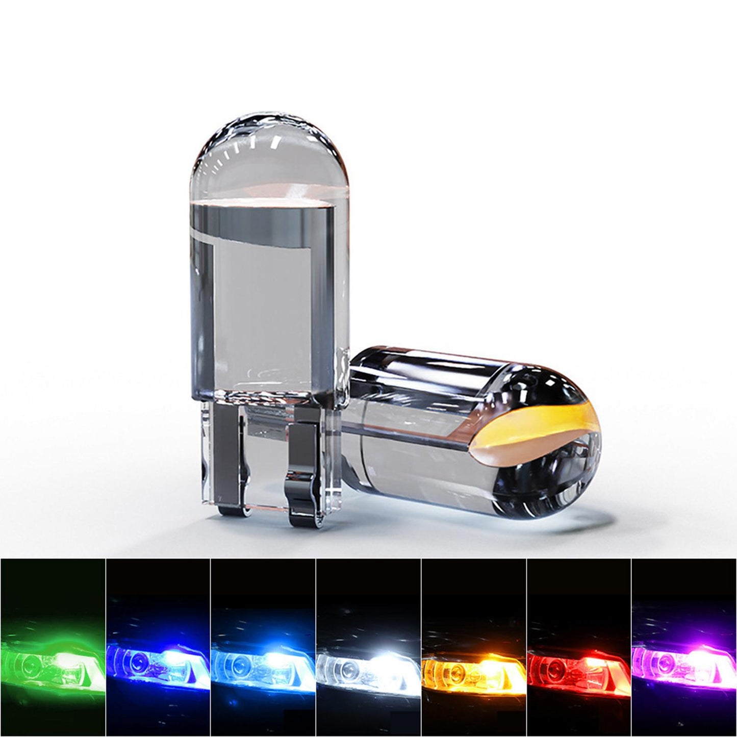 10/Set T10 COB LED Car Interior Light 12V Cold Blue Lighting