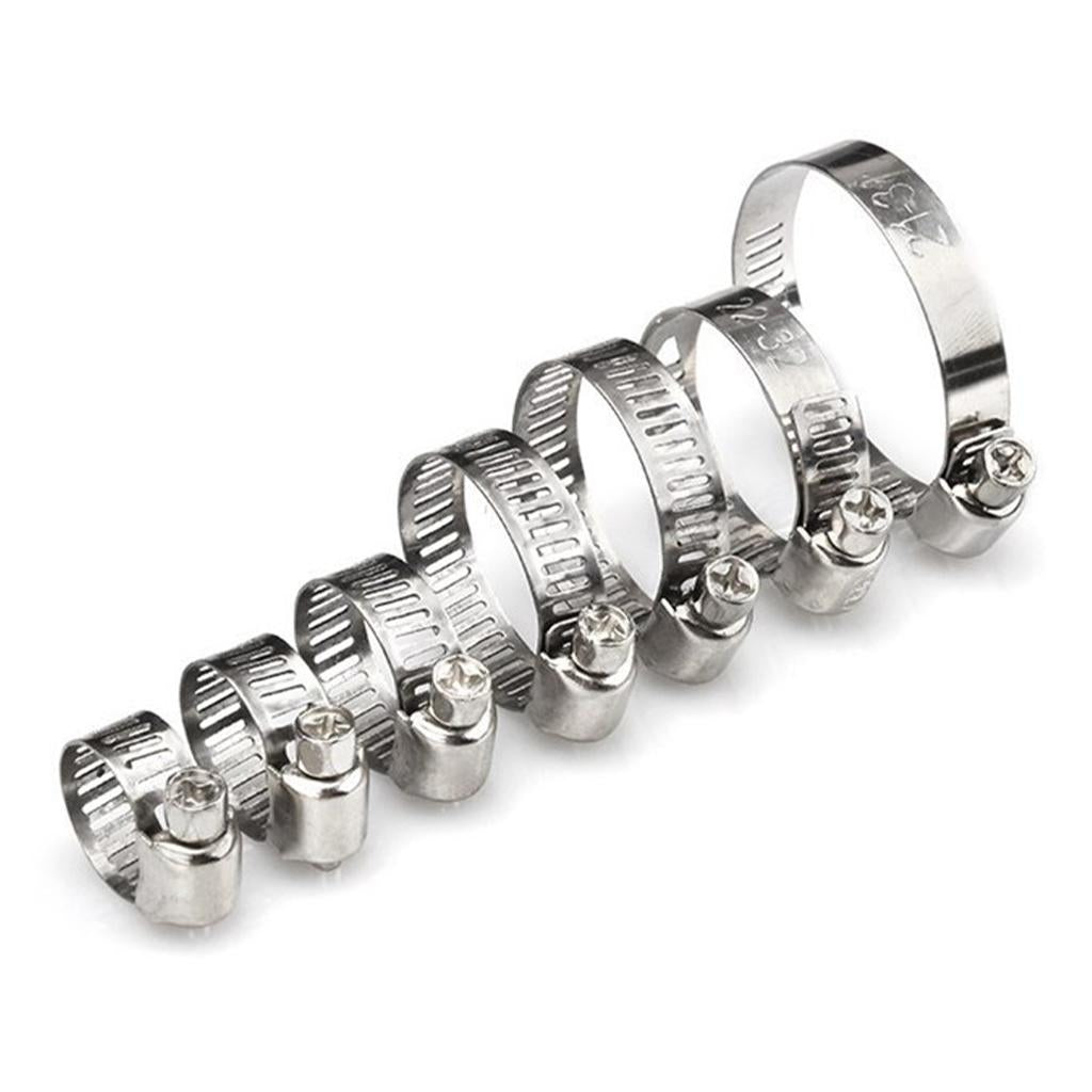Adjustable Hose Clamps 8 Sizes Pack of 90 Set Easy to Install Oil Pipes
