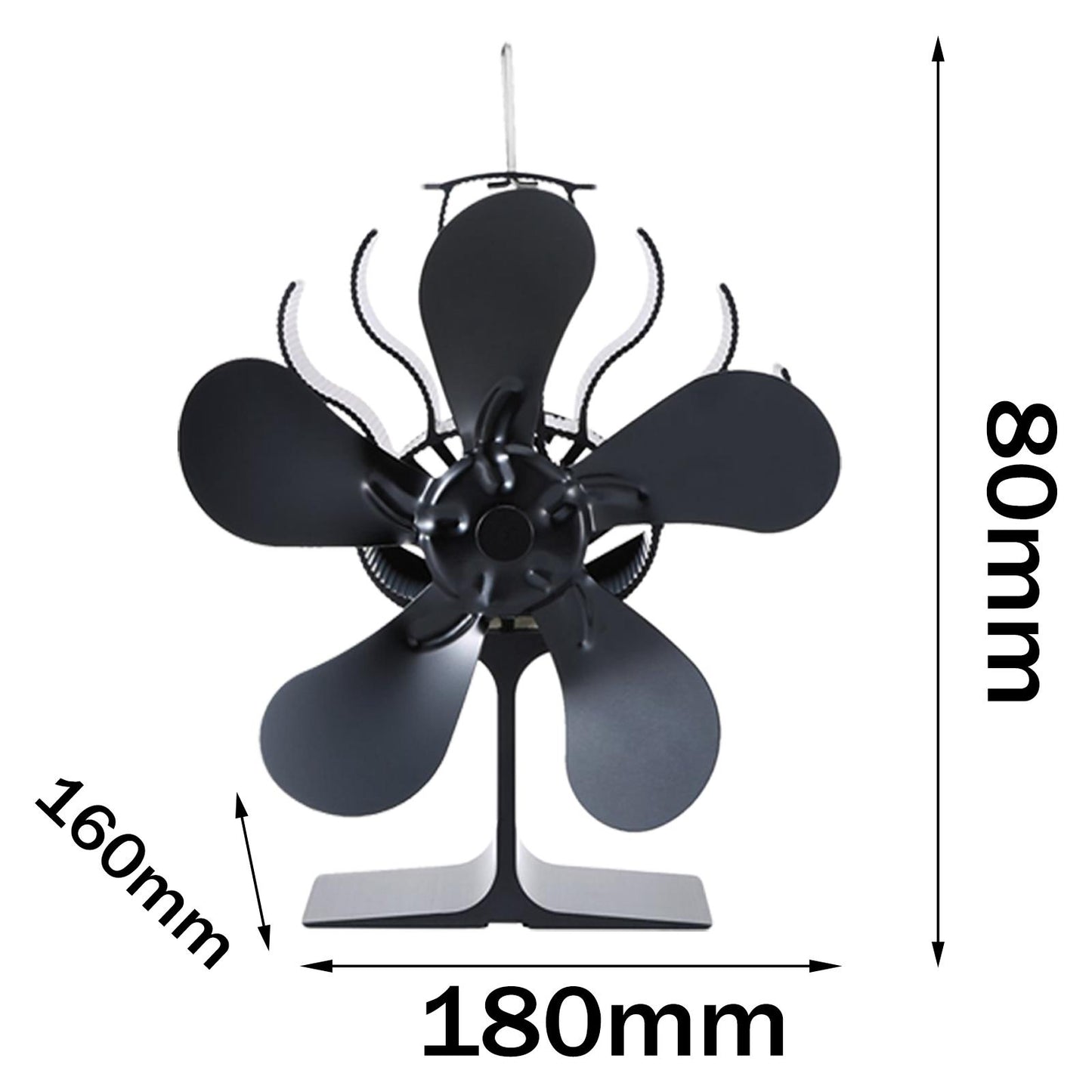 Heat Powered Stove Fan Ultra Quiet Auto-Sensing Wood Stove Fan for Wood Gas single-head 5 blades