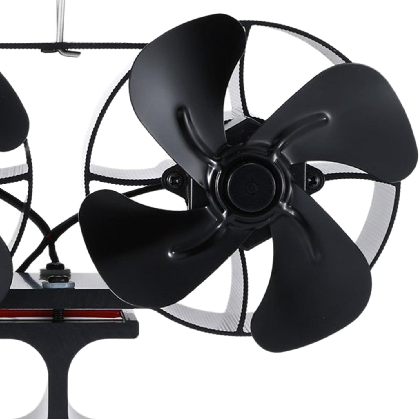 Heat Powered Stove Fan Ultra Quiet Auto-Sensing Wood Stove Fan for Wood Gas double-head 4 blades